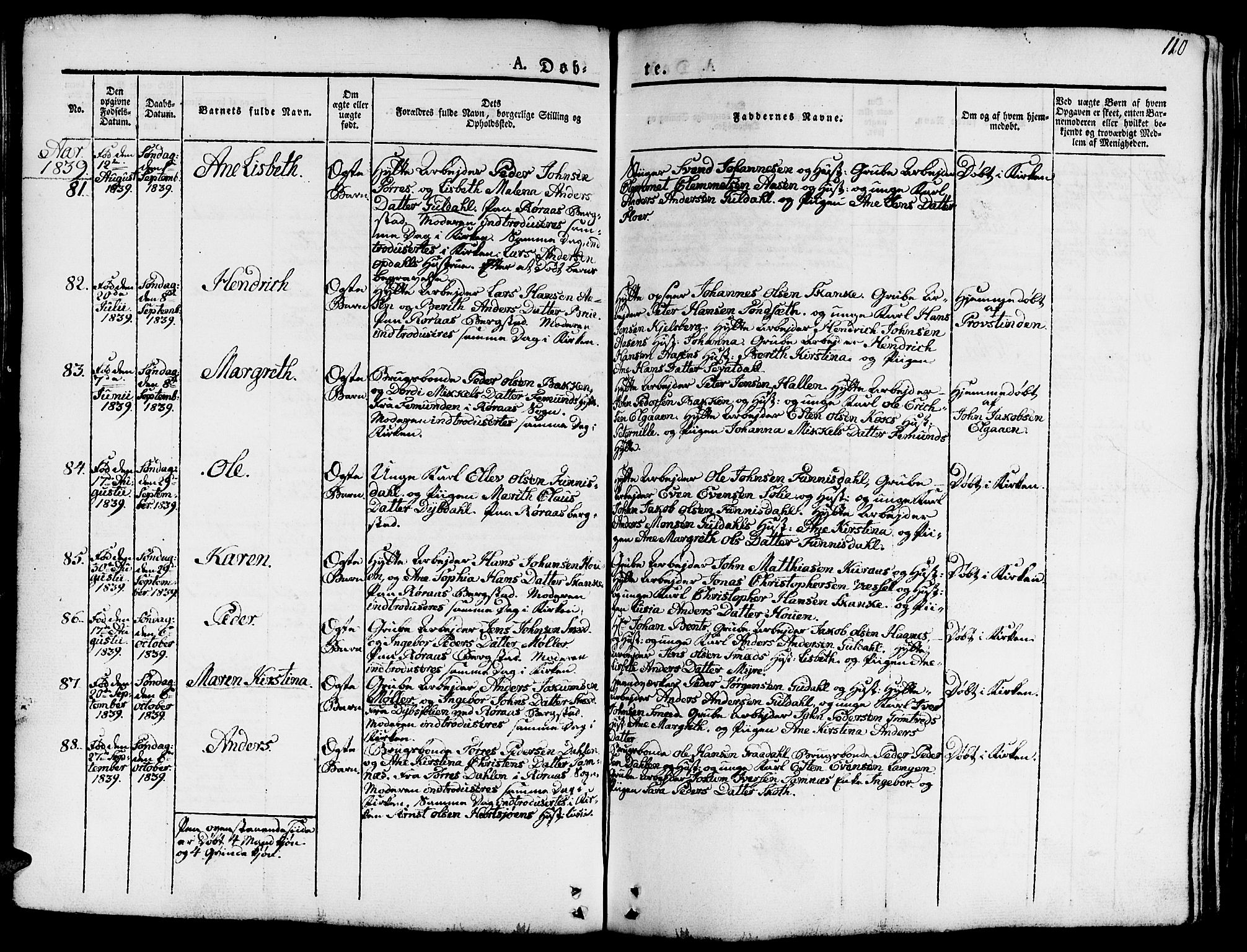 Ministerialprotokoller, klokkerbøker og fødselsregistre - Sør-Trøndelag, AV/SAT-A-1456/681/L0938: Klokkerbok nr. 681C02, 1829-1879, s. 110