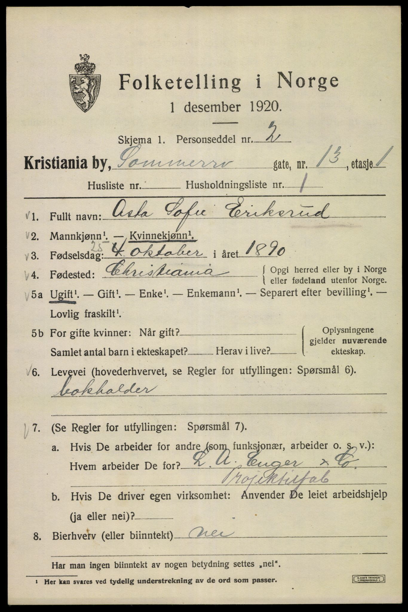 SAO, Folketelling 1920 for 0301 Kristiania kjøpstad, 1920, s. 528035