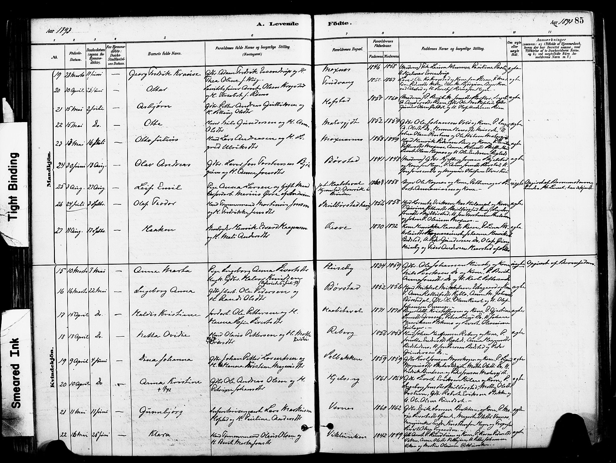 Ministerialprotokoller, klokkerbøker og fødselsregistre - Nord-Trøndelag, AV/SAT-A-1458/709/L0077: Ministerialbok nr. 709A17, 1880-1895, s. 85