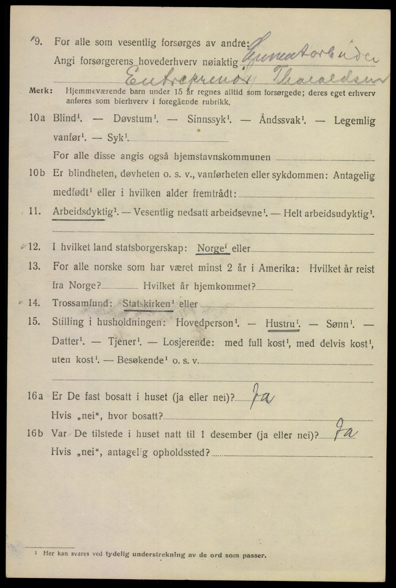 SAO, Folketelling 1920 for 0301 Kristiania kjøpstad, 1920, s. 184010