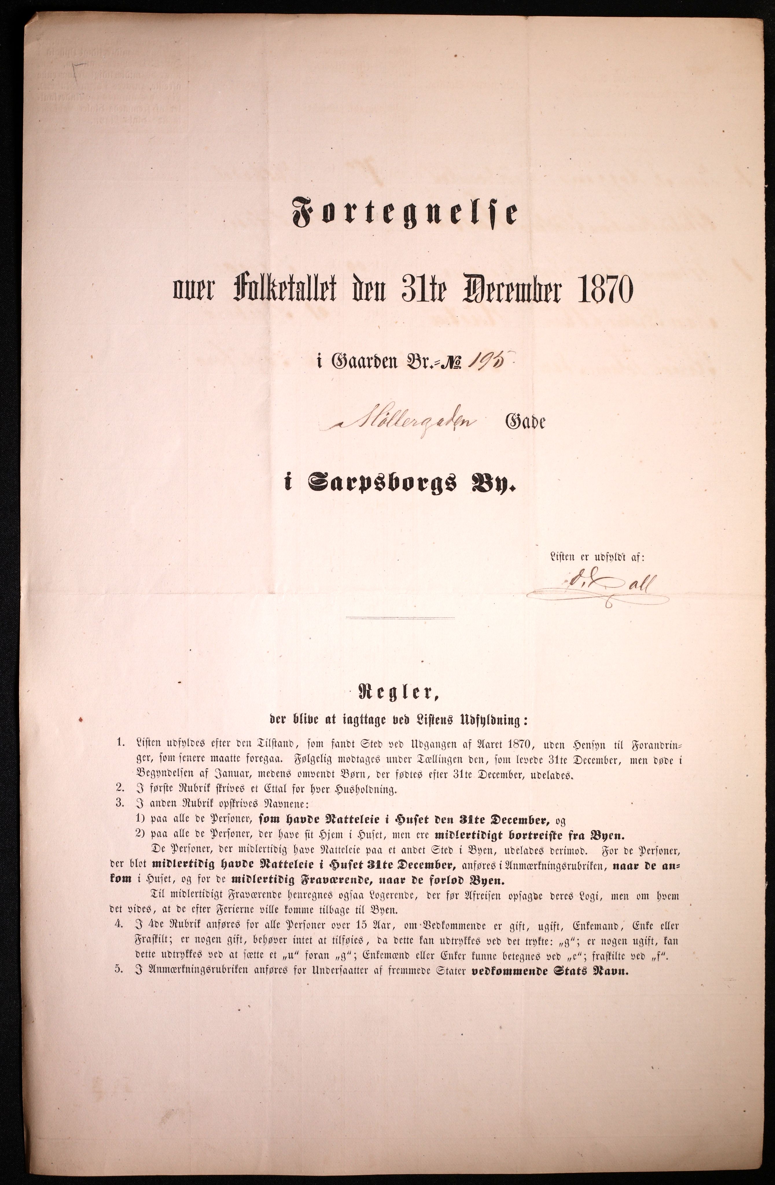 RA, Folketelling 1870 for 0102 Sarpsborg kjøpstad, 1870, s. 53