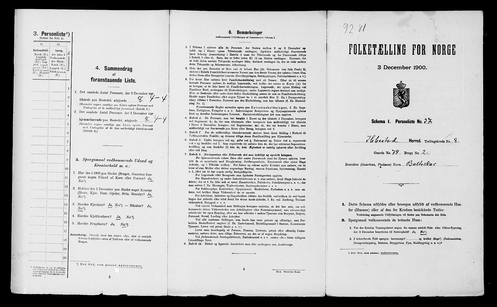 SATØ, Folketelling 1900 for 1917 Ibestad herred, 1900, s. 1138