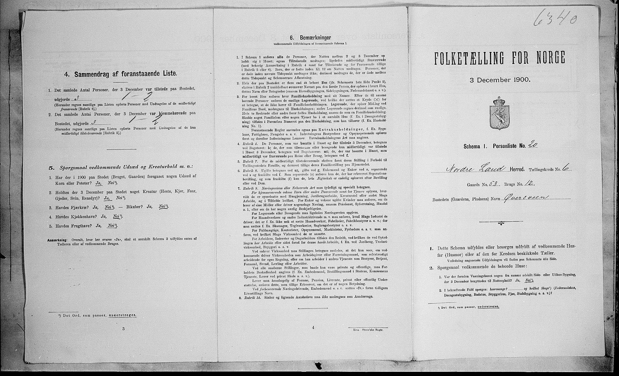 SAH, Folketelling 1900 for 0538 Nordre Land herred, 1900, s. 738