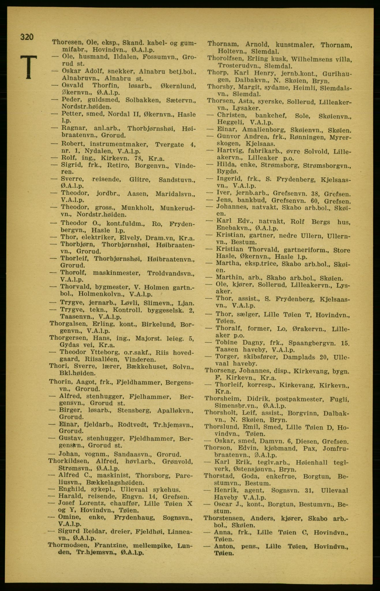Aker adressebok/adressekalender, PUBL/001/A/003: Akers adressekalender, 1924-1925, s. 320