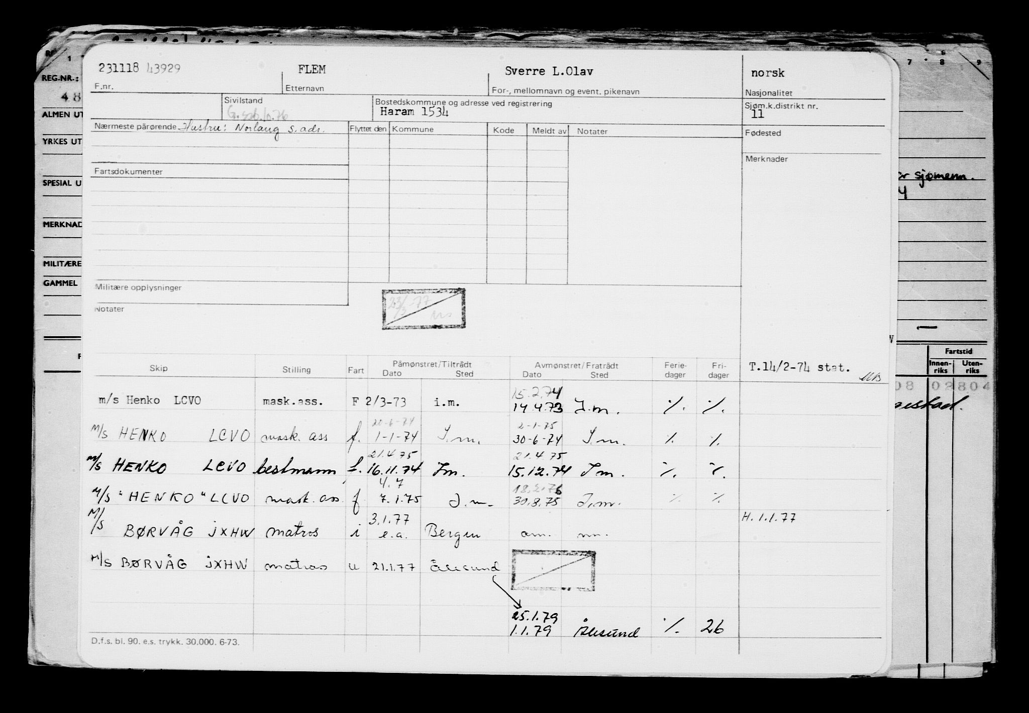 Direktoratet for sjømenn, RA/S-3545/G/Gb/L0164: Hovedkort, 1918, s. 234