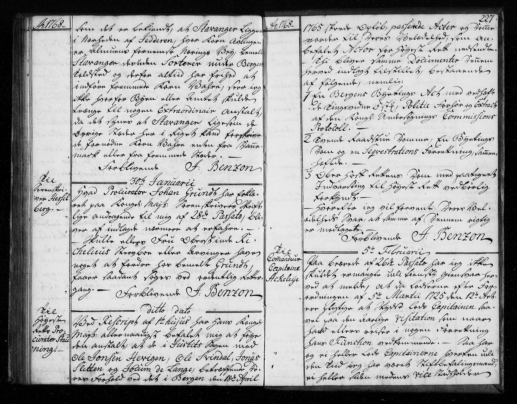 Stattholderembetet 1572-1771, AV/RA-EA-2870/Bf/L0006: Stattholderprotokoll (allmenn kopibok), 1767-1768, s. 226b-227a