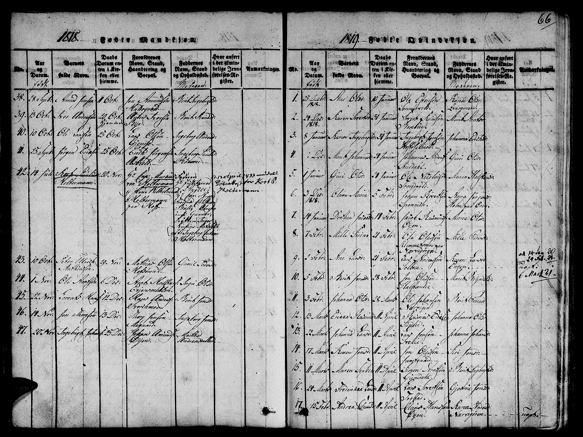 Ministerialprotokoller, klokkerbøker og fødselsregistre - Sør-Trøndelag, AV/SAT-A-1456/668/L0803: Ministerialbok nr. 668A03, 1800-1826, s. 66
