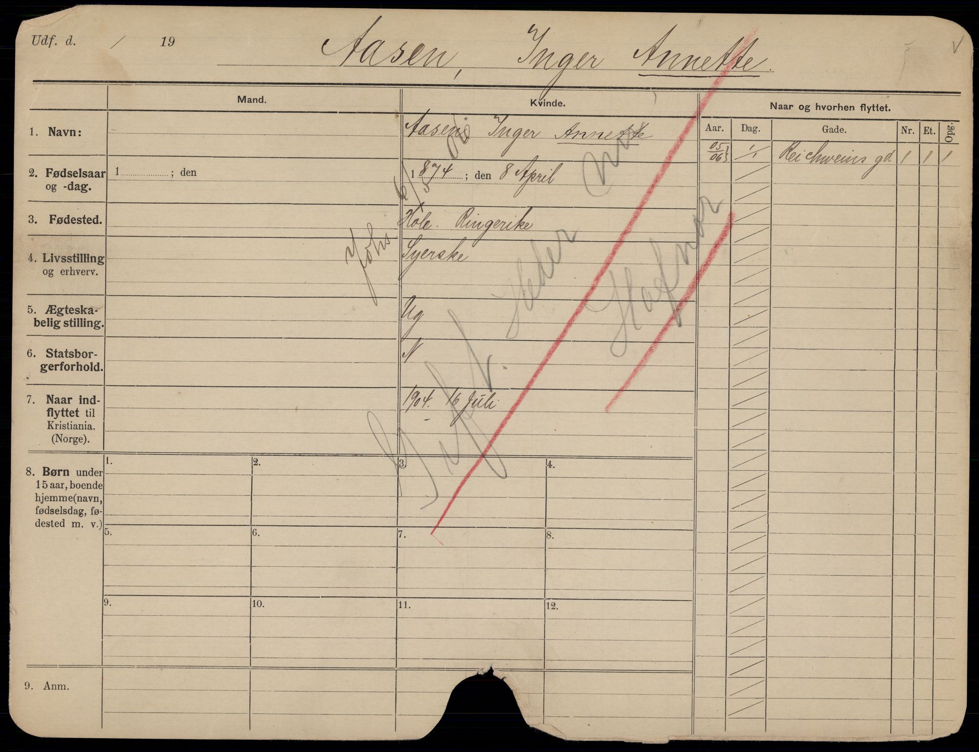 Oslo folkeregister, Registerkort, AV/SAO-A-11715/K/Kb/L0001: A - J, 1906