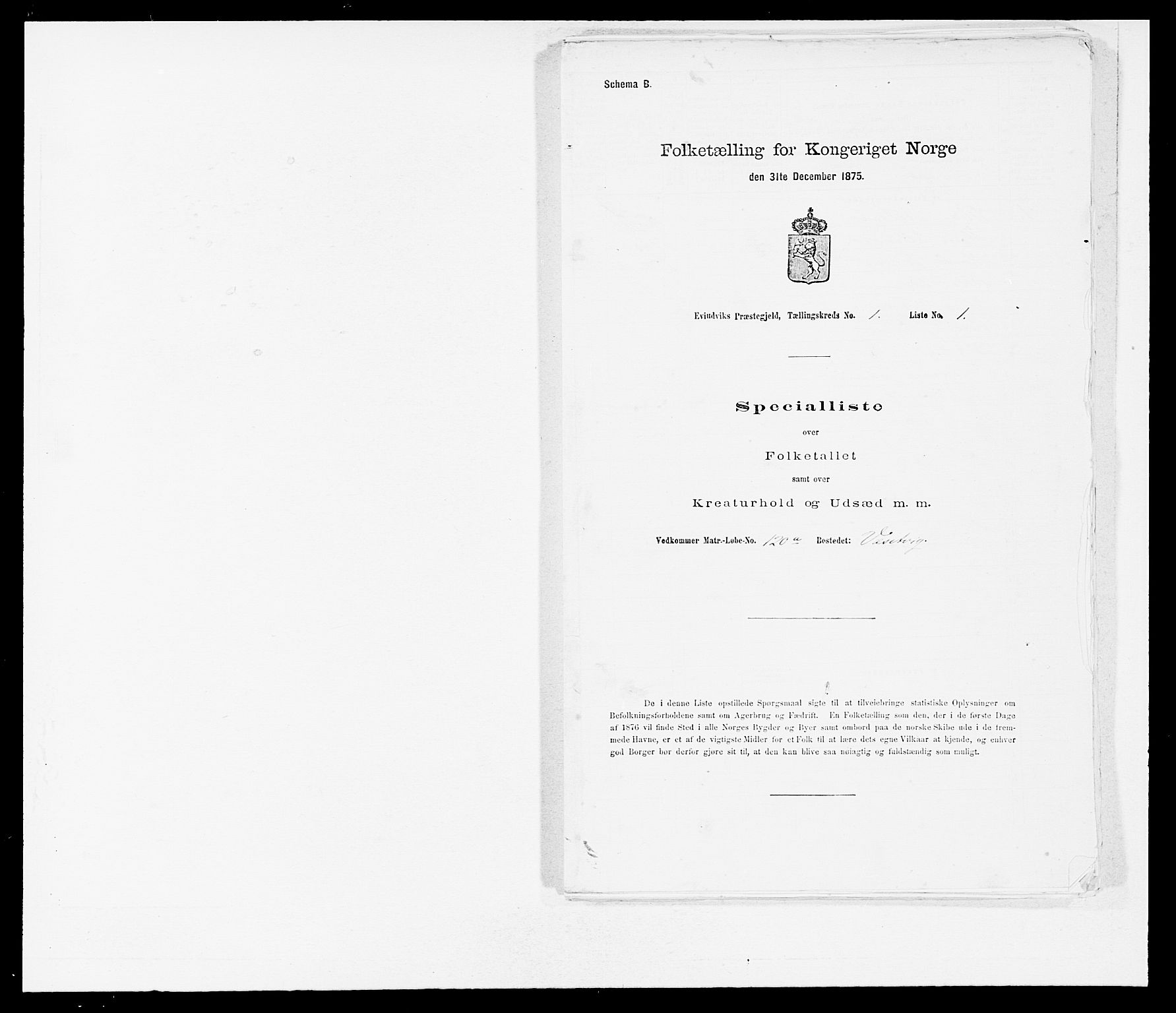 SAB, Folketelling 1875 for 1411P Eivindvik prestegjeld, 1875, s. 25