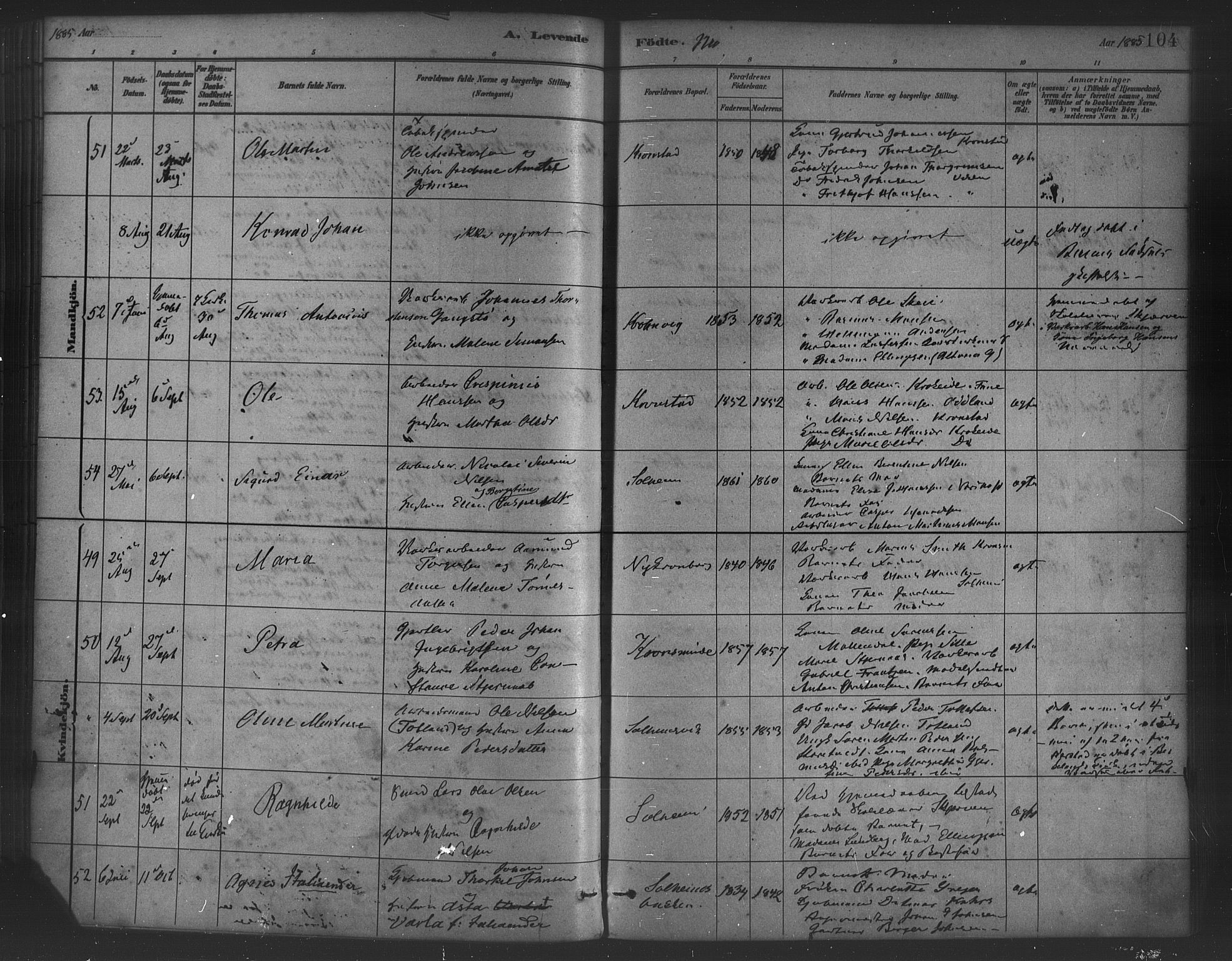 St. Jørgens hospital og Årstad sokneprestembete, AV/SAB-A-99934: Ministerialbok nr. A 7, 1879-1886, s. 104