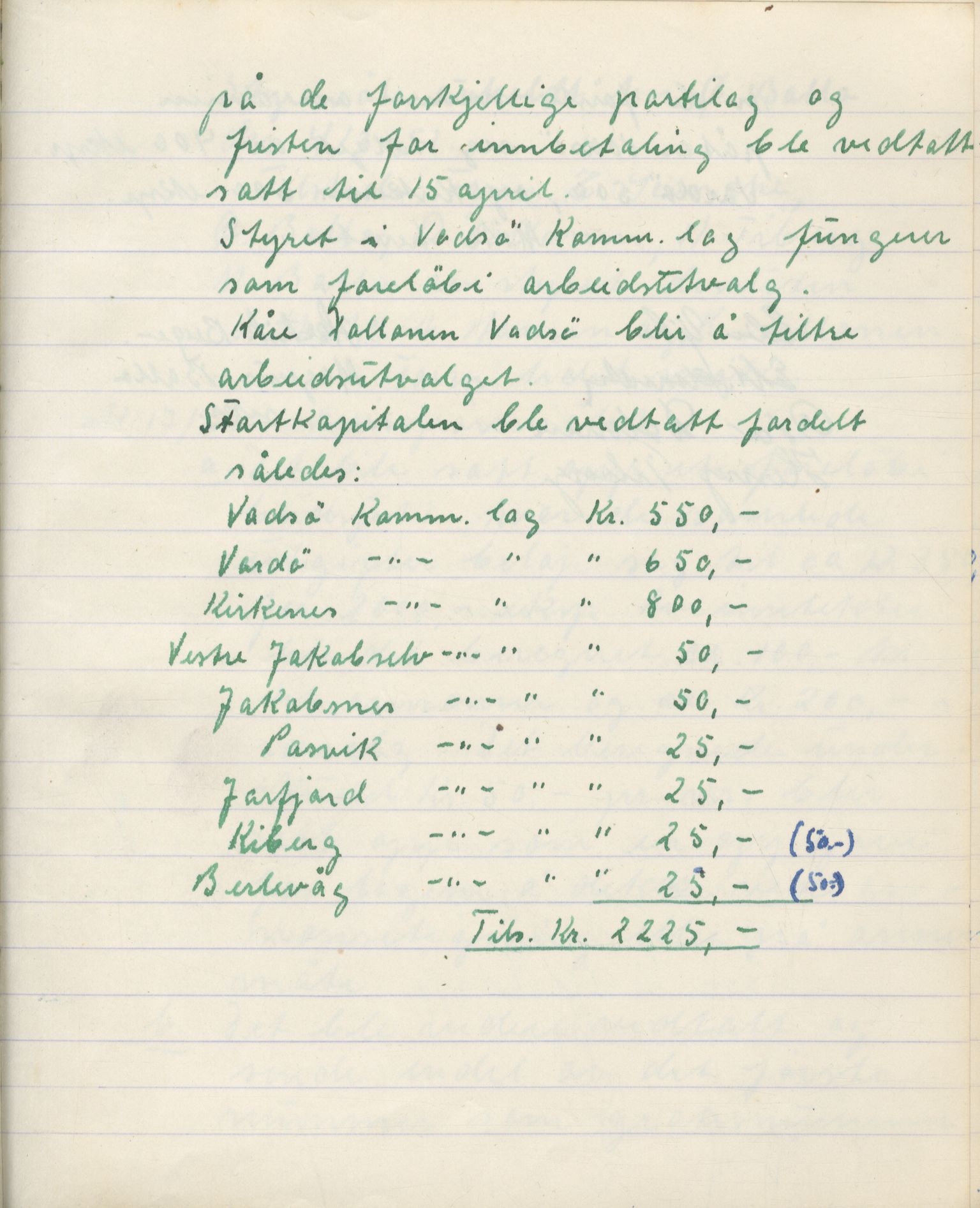 Vadsø kommunistiske parti, FMFB/A-1070/A/Aa/L0001: Styreprotokoll, 1948-1954