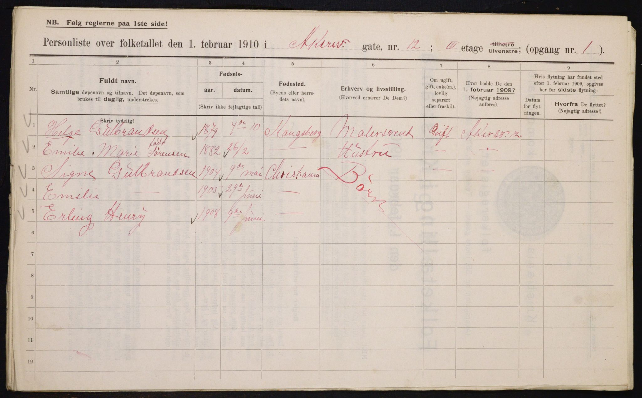 OBA, Kommunal folketelling 1.2.1910 for Kristiania, 1910, s. 774