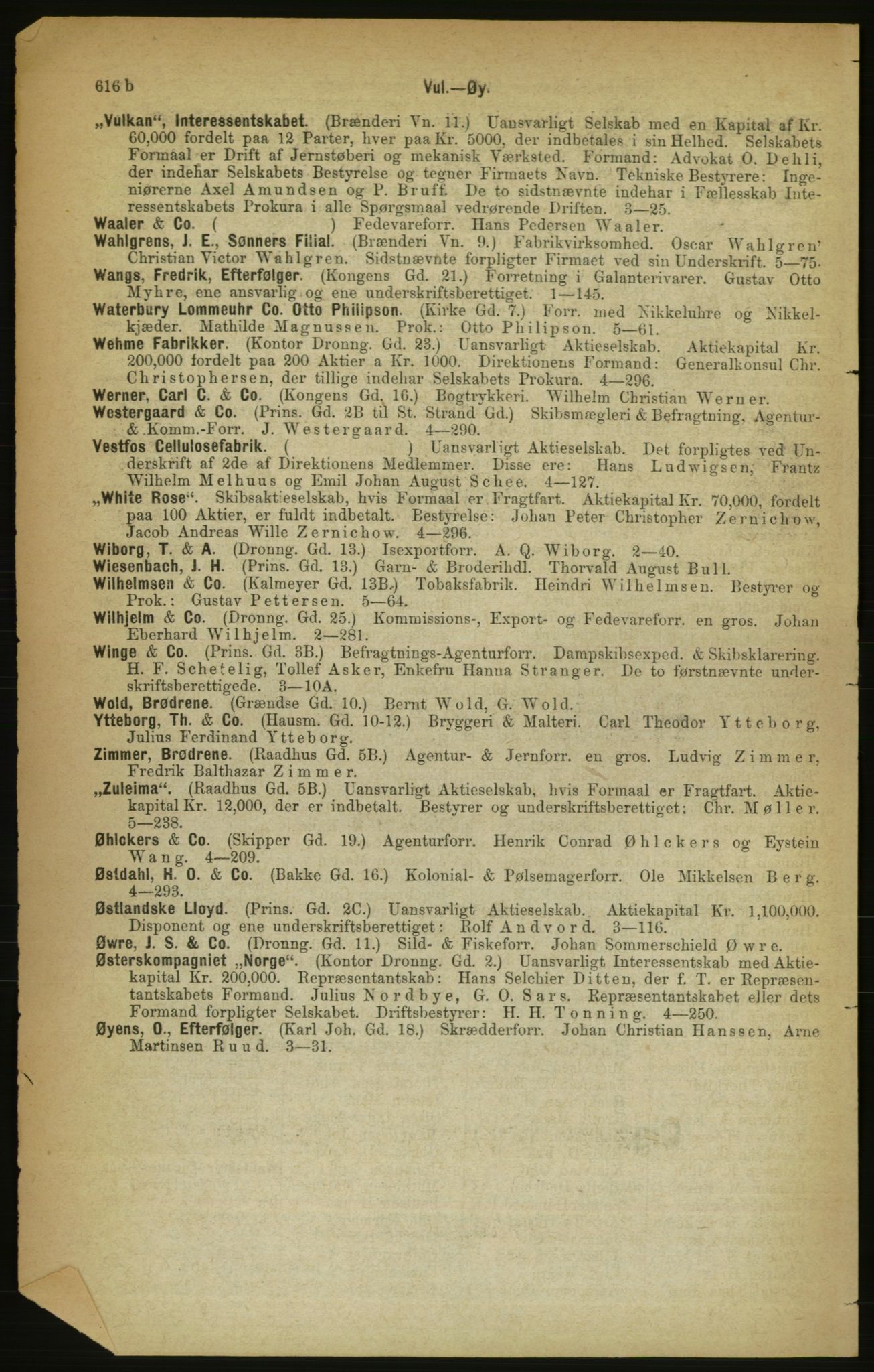 Kristiania/Oslo adressebok, PUBL/-, 1888, s. 616