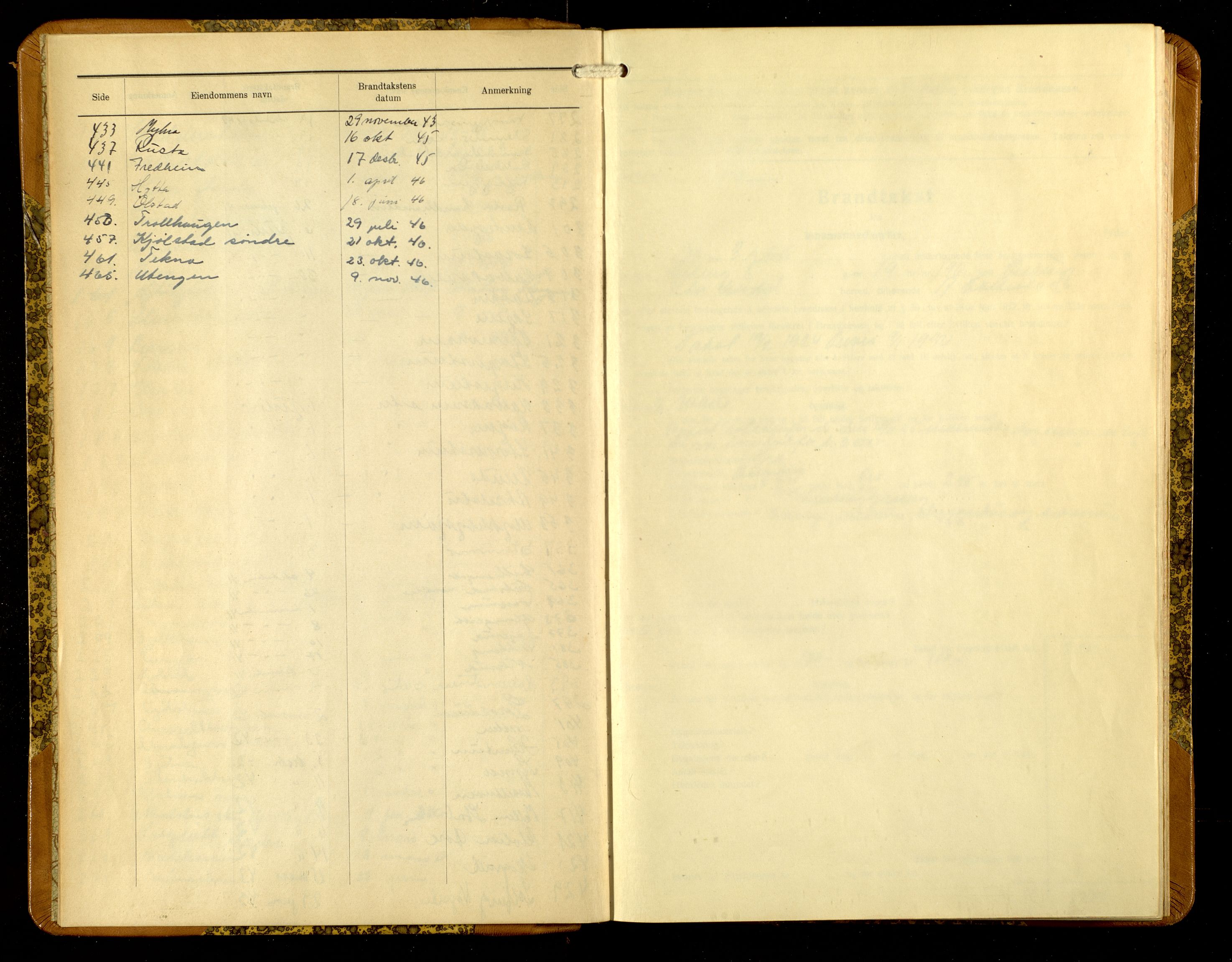 Norges Brannkasse, Stor-Elvdal, AV/SAH-NBRANS-023/F/L0018: Branntakstprotokoll, 1936-1946