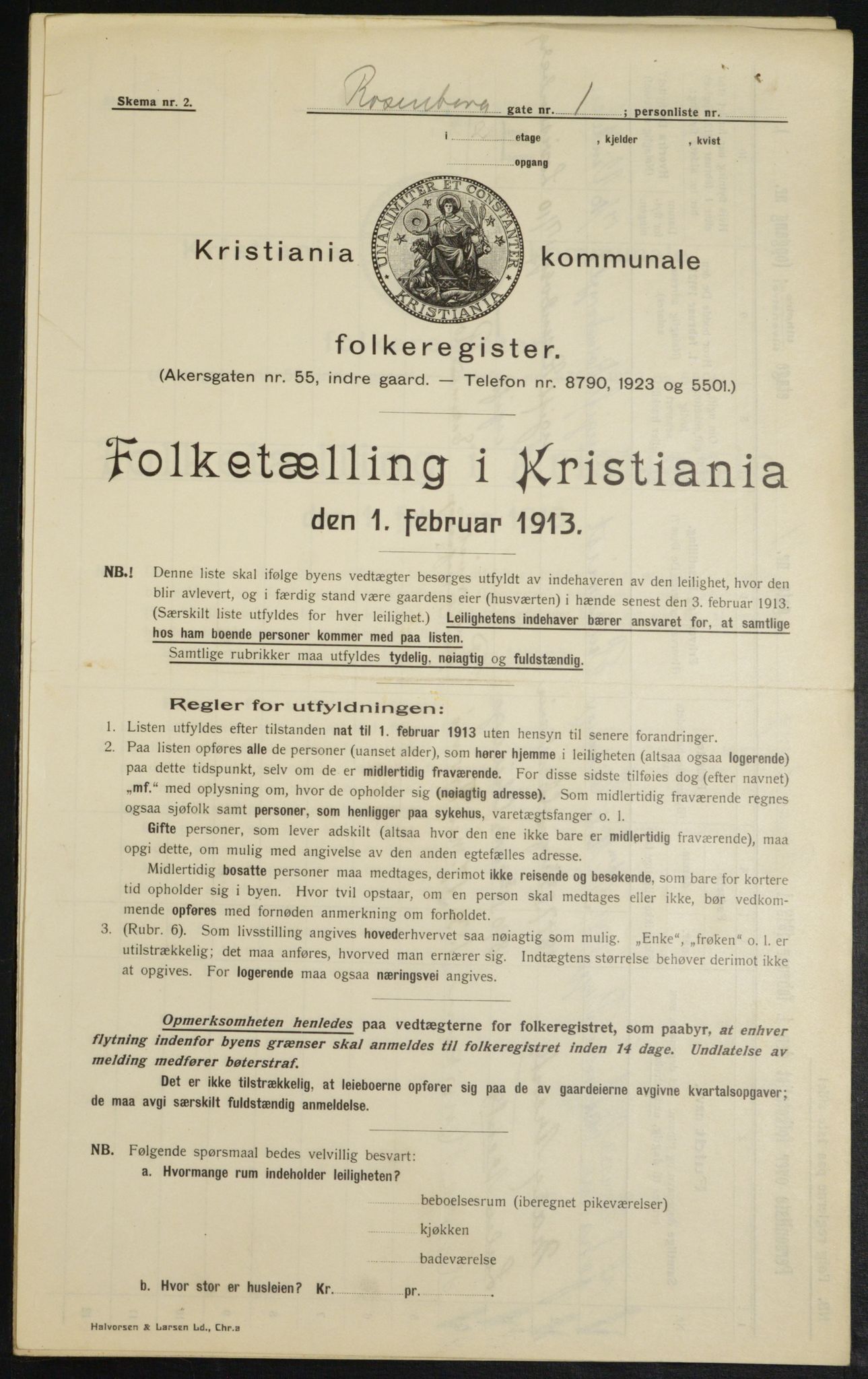 OBA, Kommunal folketelling 1.2.1913 for Kristiania, 1913, s. 83404