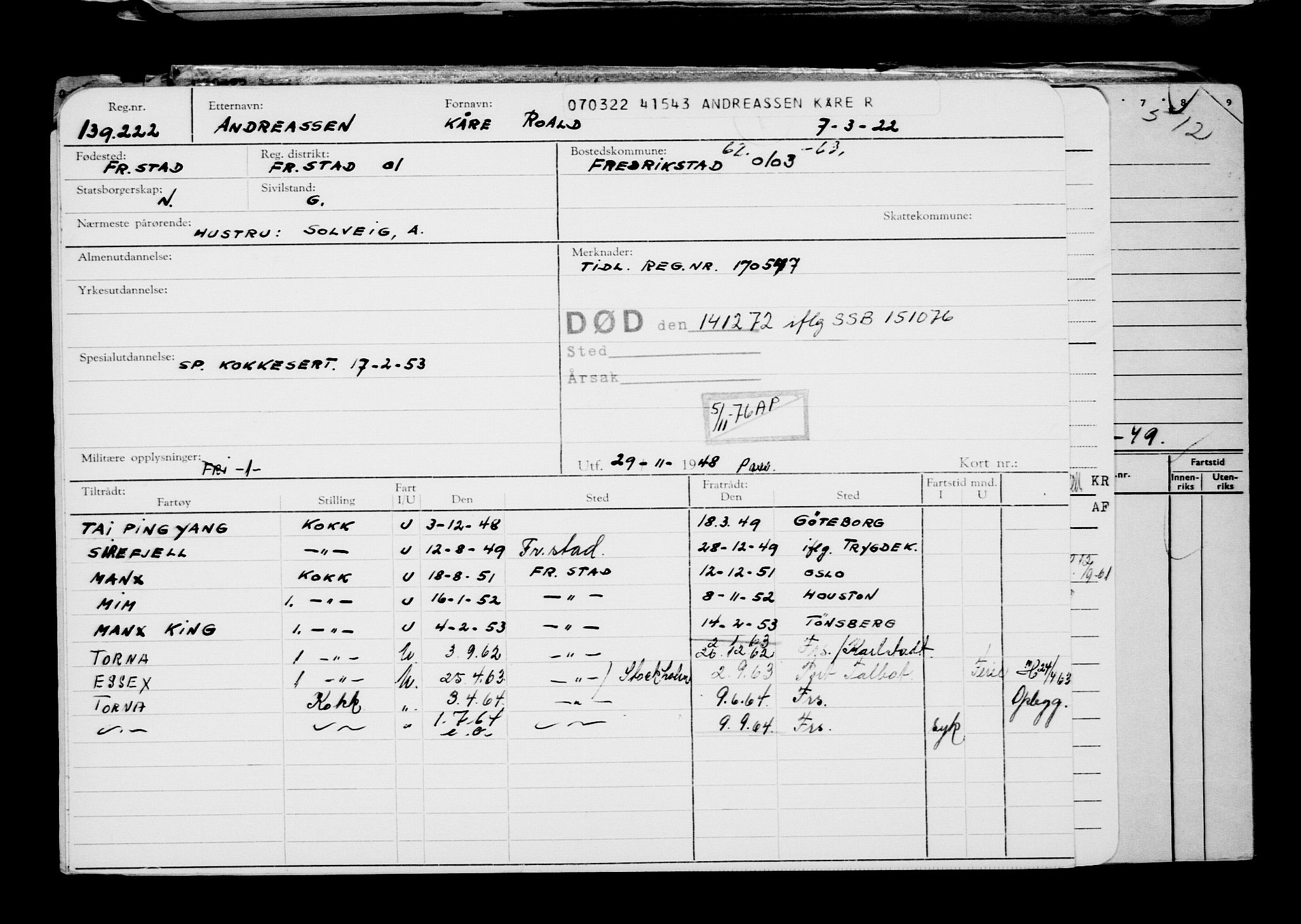 Direktoratet for sjømenn, RA/S-3545/G/Gb/L0203: Hovedkort, 1922, s. 615