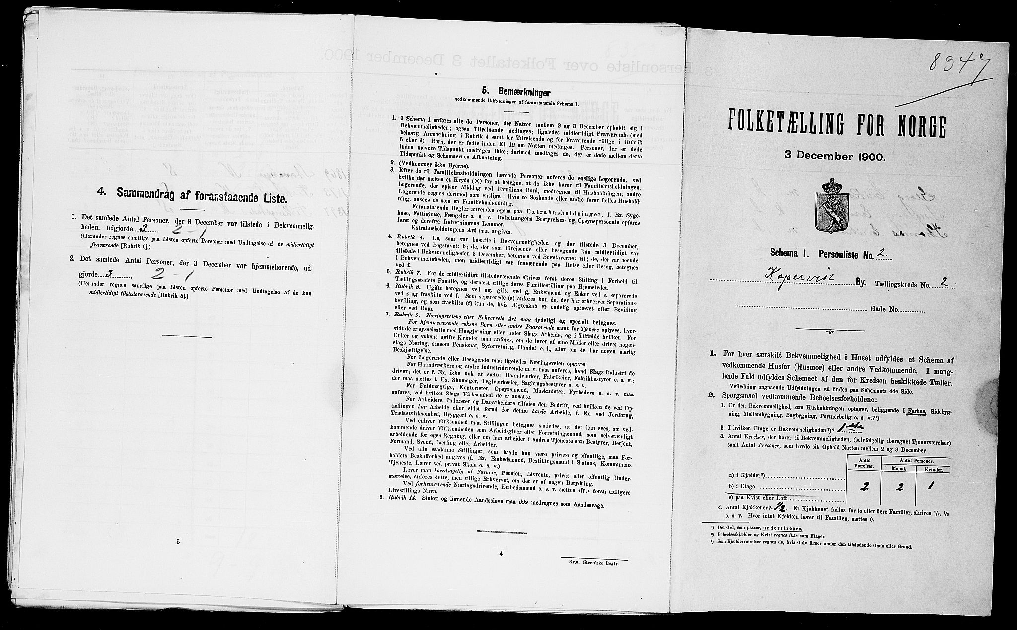 SAST, Folketelling 1900 for 1105 Kopervik ladested, 1900, s. 545