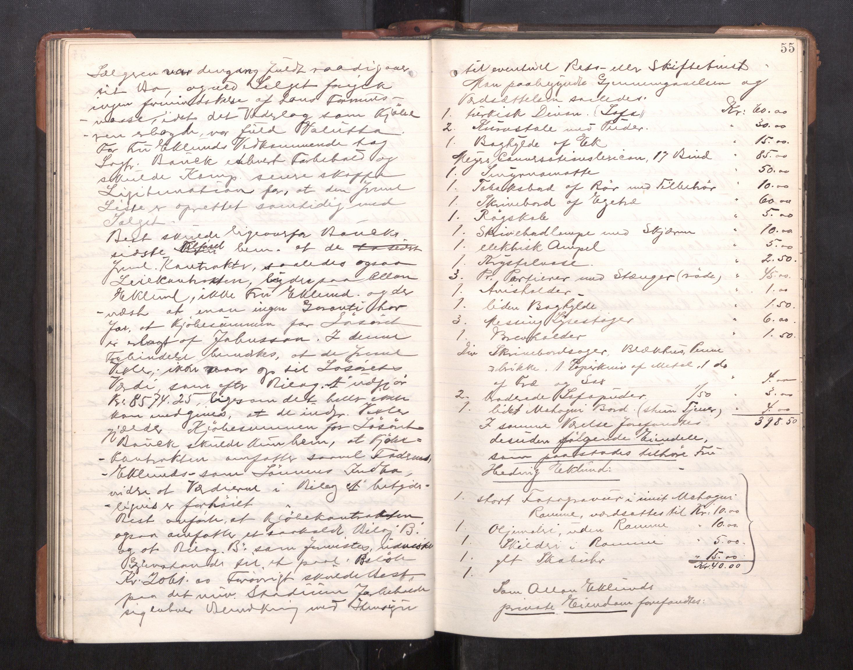 Trondheim byfogd, AV/SAT-A-0003/1/3/3C/L0025: Skifteregistreringsprotokoll - 24/1-14/7. (u/ register), 1906-1909, s. 55