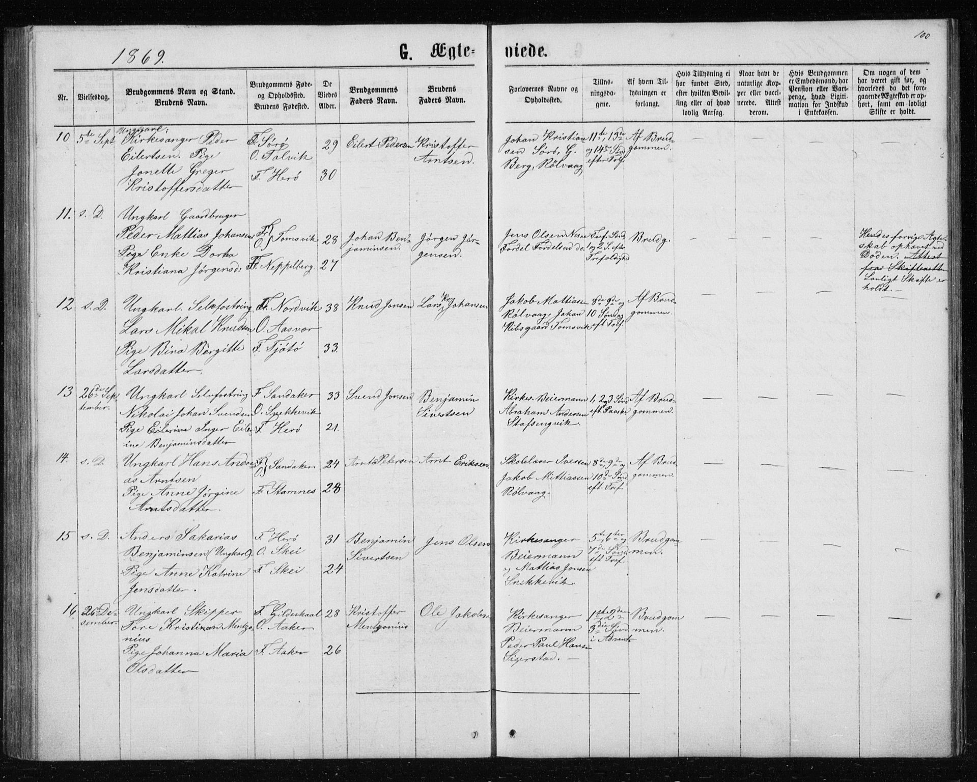 Ministerialprotokoller, klokkerbøker og fødselsregistre - Nordland, AV/SAT-A-1459/835/L0531: Klokkerbok nr. 835C03, 1865-1877, s. 100