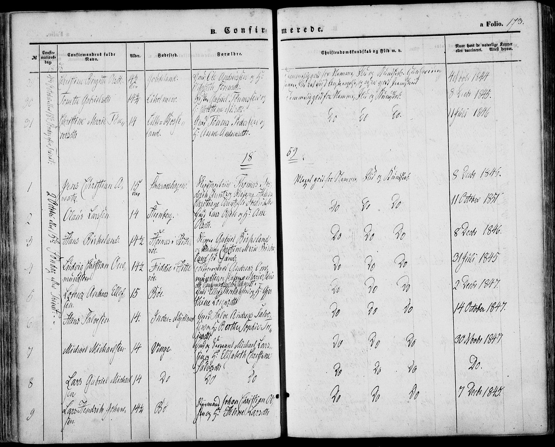 Sokndal sokneprestkontor, AV/SAST-A-101808: Ministerialbok nr. A 9, 1857-1874, s. 173