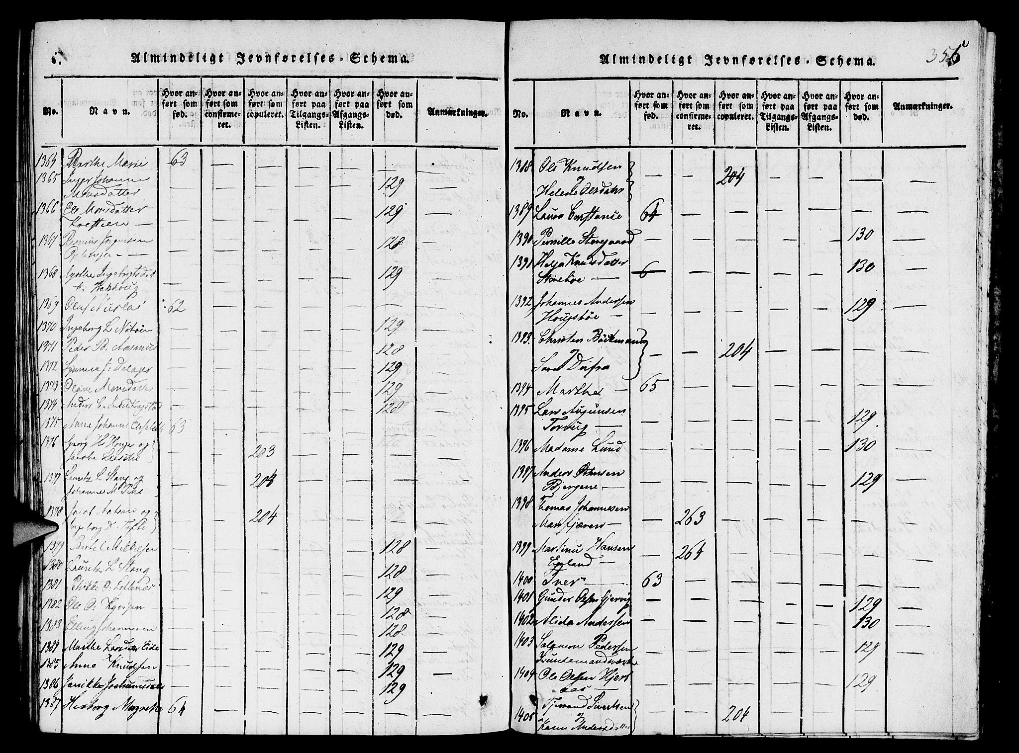 St. Jørgens hospital og Årstad sokneprestembete, AV/SAB-A-99934: Klokkerbok nr. A 1, 1816-1843, s. 355