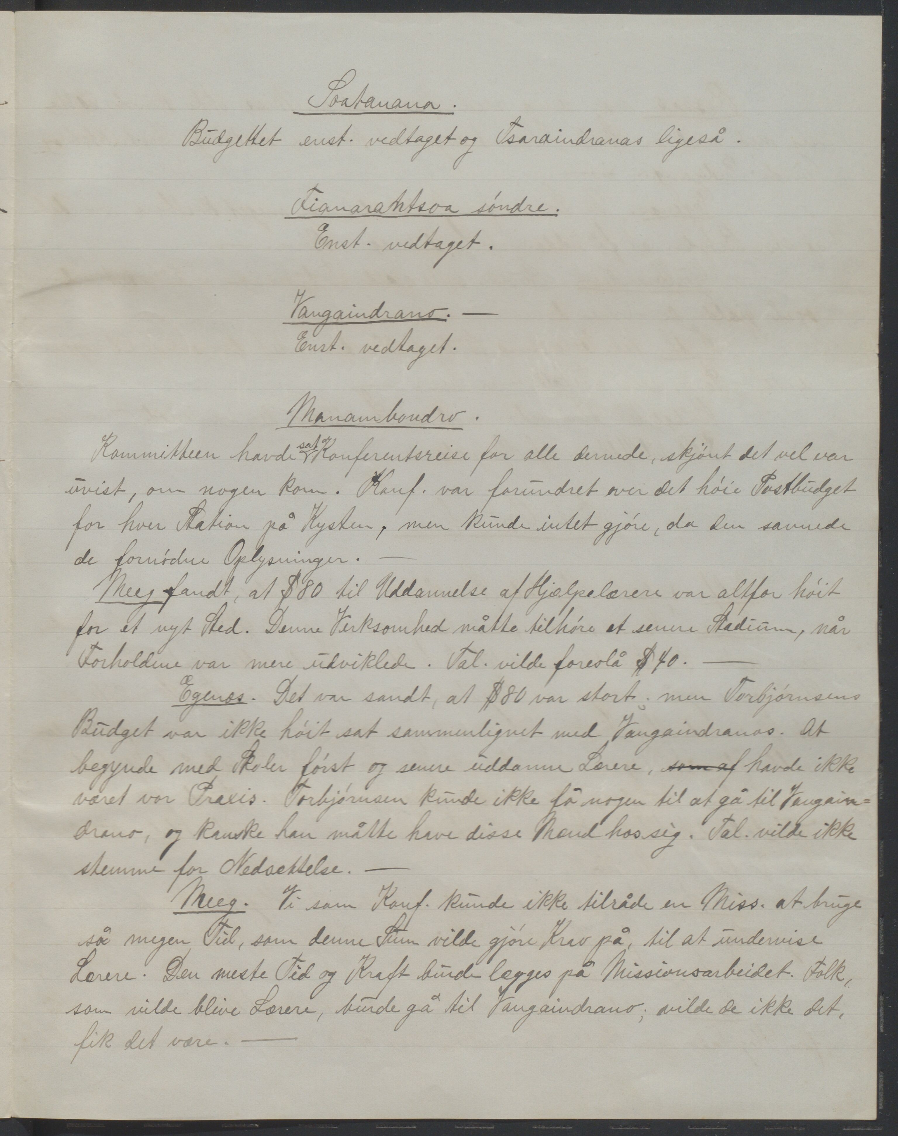 Det Norske Misjonsselskap - hovedadministrasjonen, VID/MA-A-1045/D/Da/Daa/L0038/0001: Konferansereferat og årsberetninger / Konferansereferat fra Madagaskar Innland., 1890