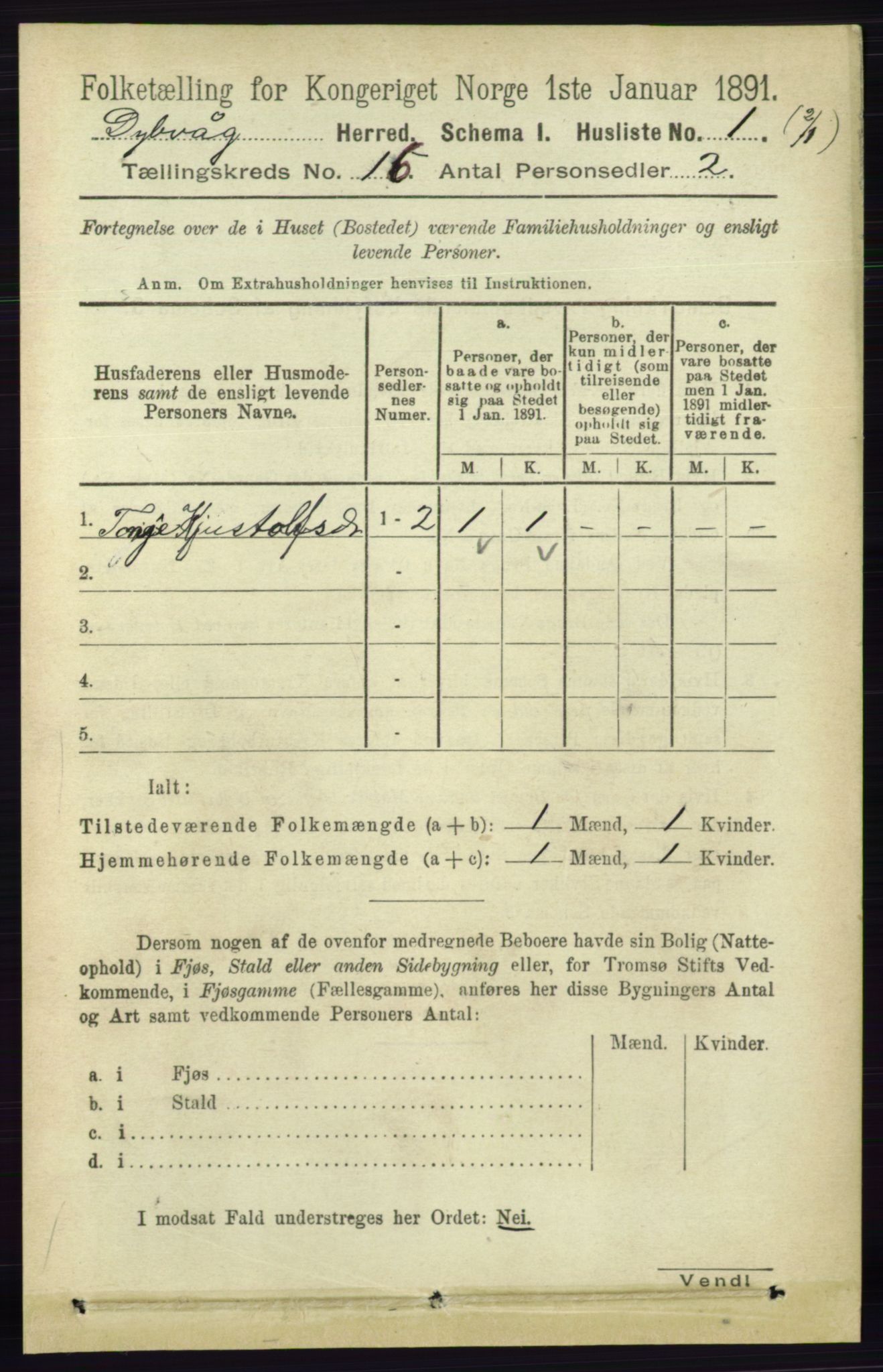 RA, Folketelling 1891 for 0915 Dypvåg herred, 1891, s. 6325