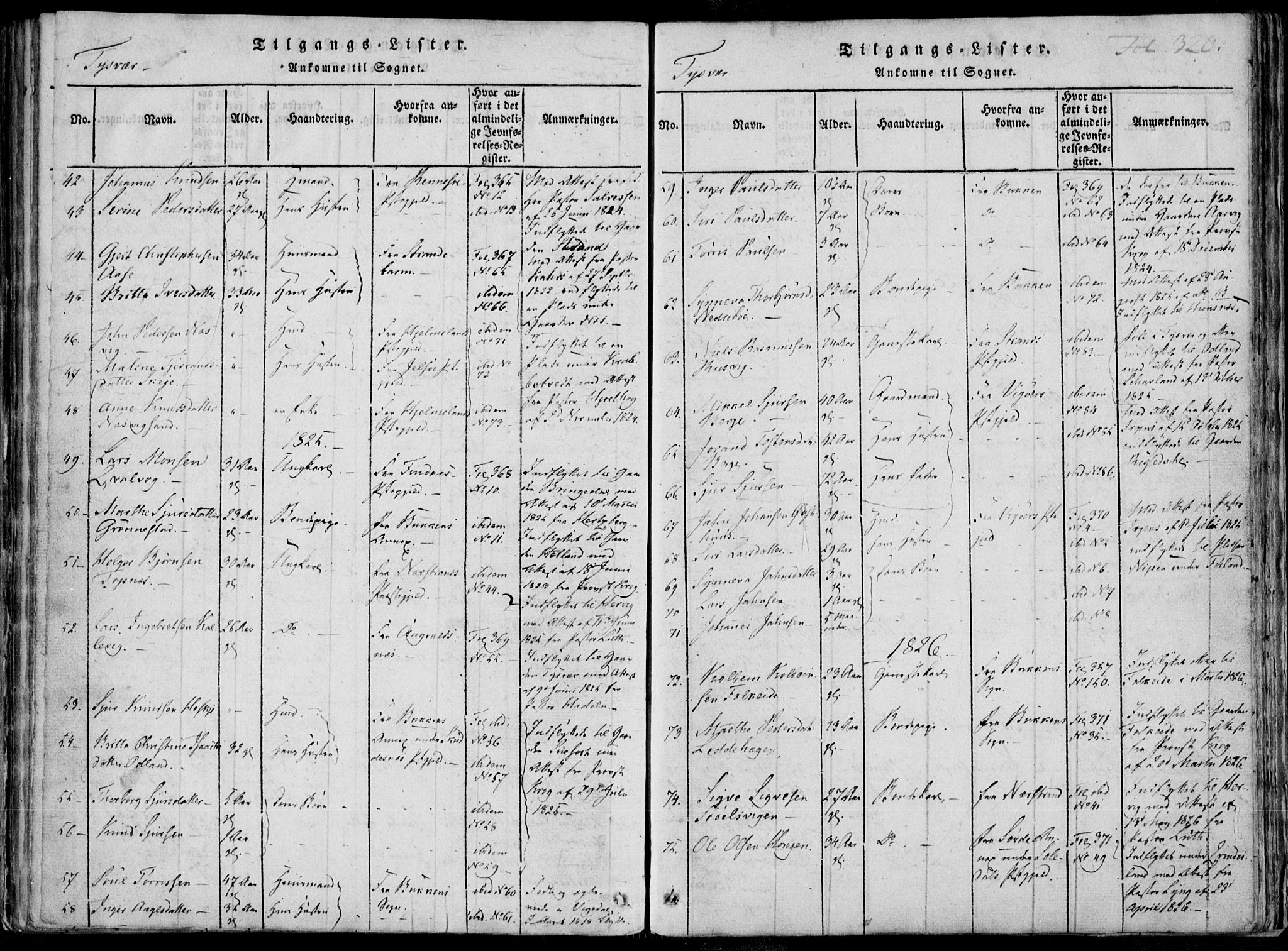 Skjold sokneprestkontor, AV/SAST-A-101847/H/Ha/Haa/L0004: Ministerialbok nr. A 4 /1, 1815-1830, s. 320