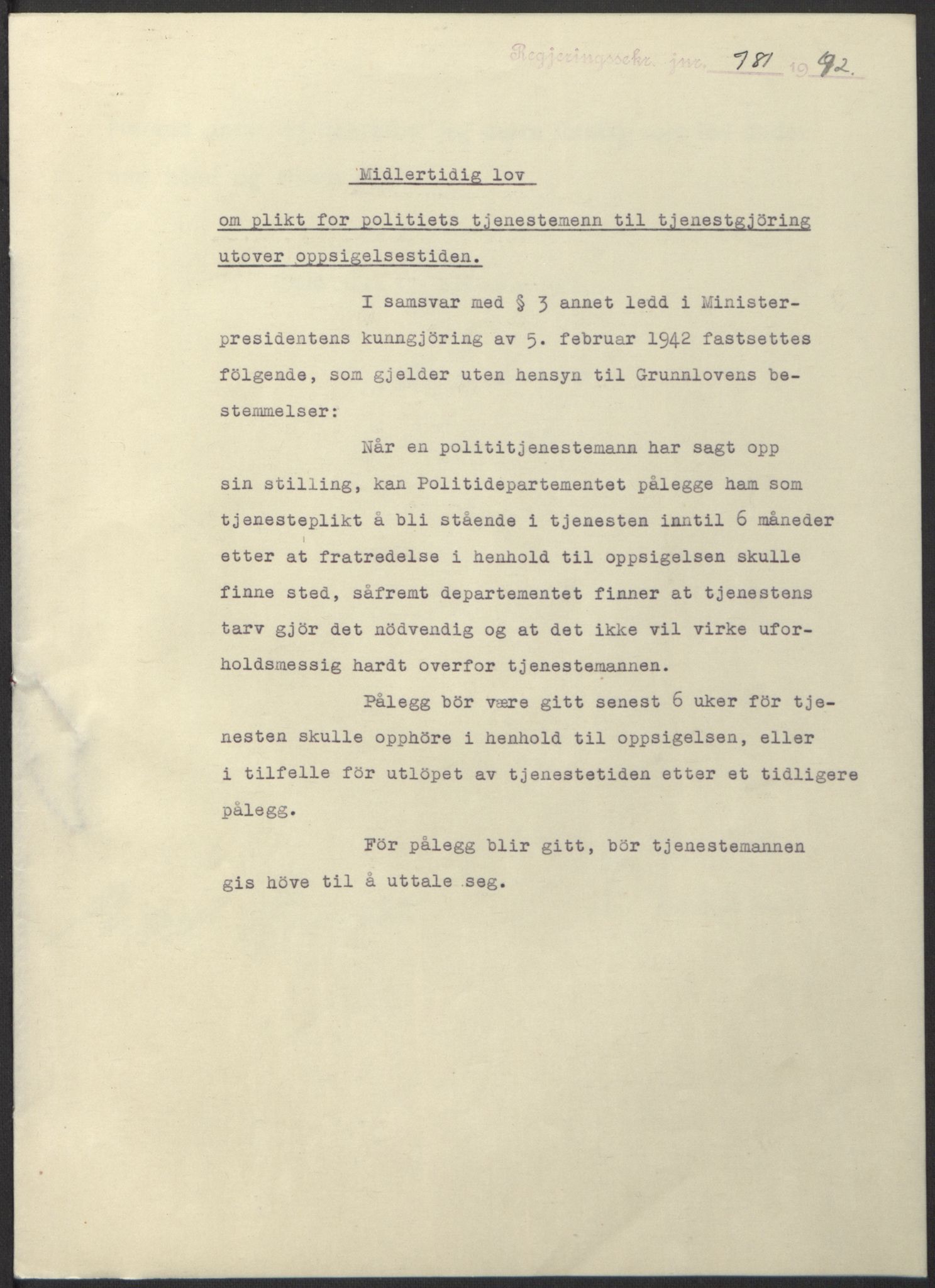 NS-administrasjonen 1940-1945 (Statsrådsekretariatet, de kommisariske statsråder mm), RA/S-4279/D/Db/L0098: Lover II, 1942, s. 575