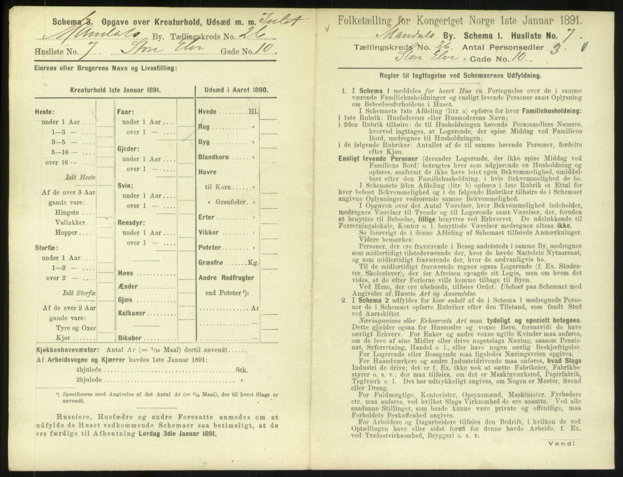 RA, Folketelling 1891 for 1002 Mandal ladested, 1891, s. 1161