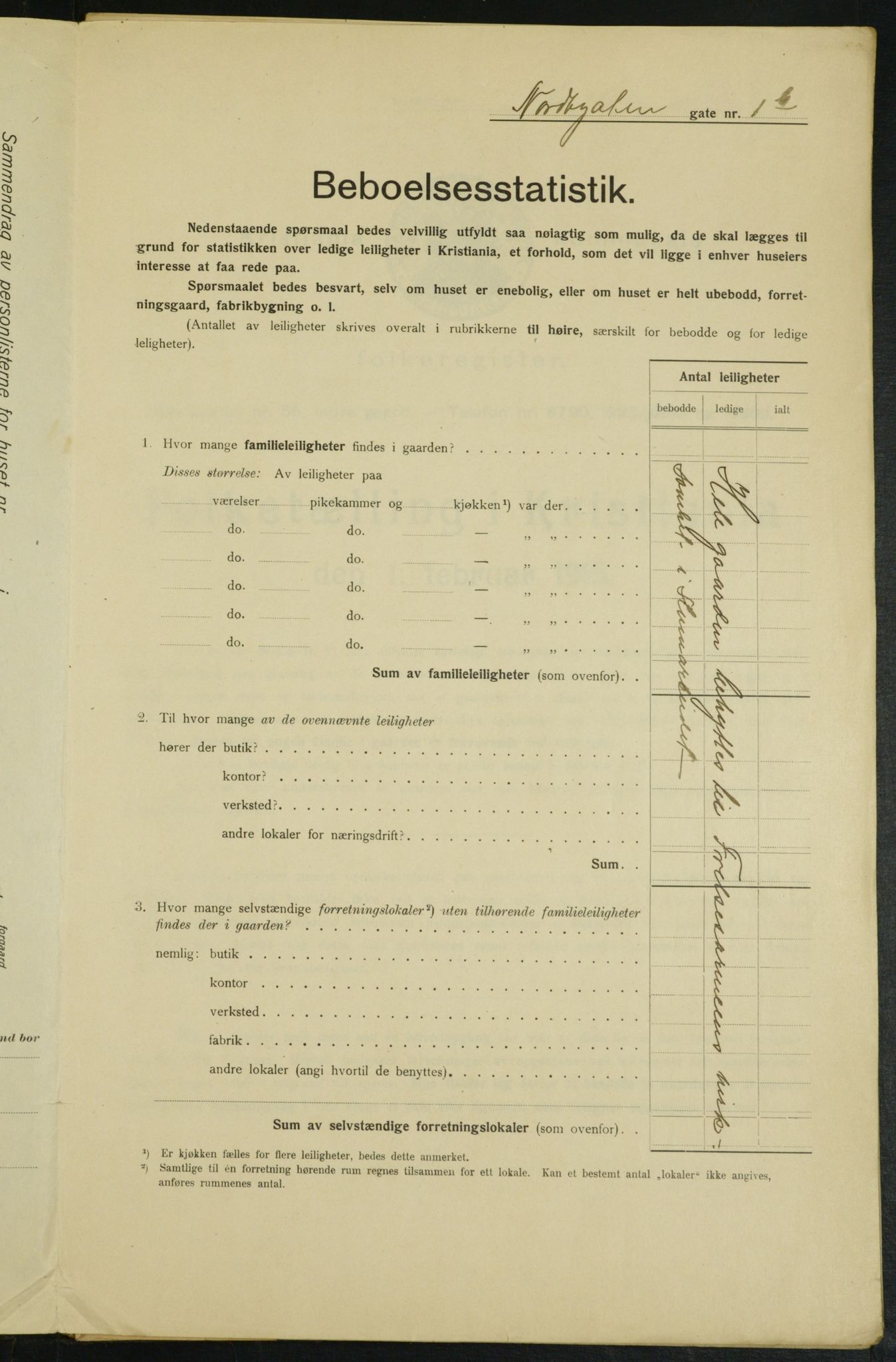 OBA, Kommunal folketelling 1.2.1915 for Kristiania, 1915, s. 70888