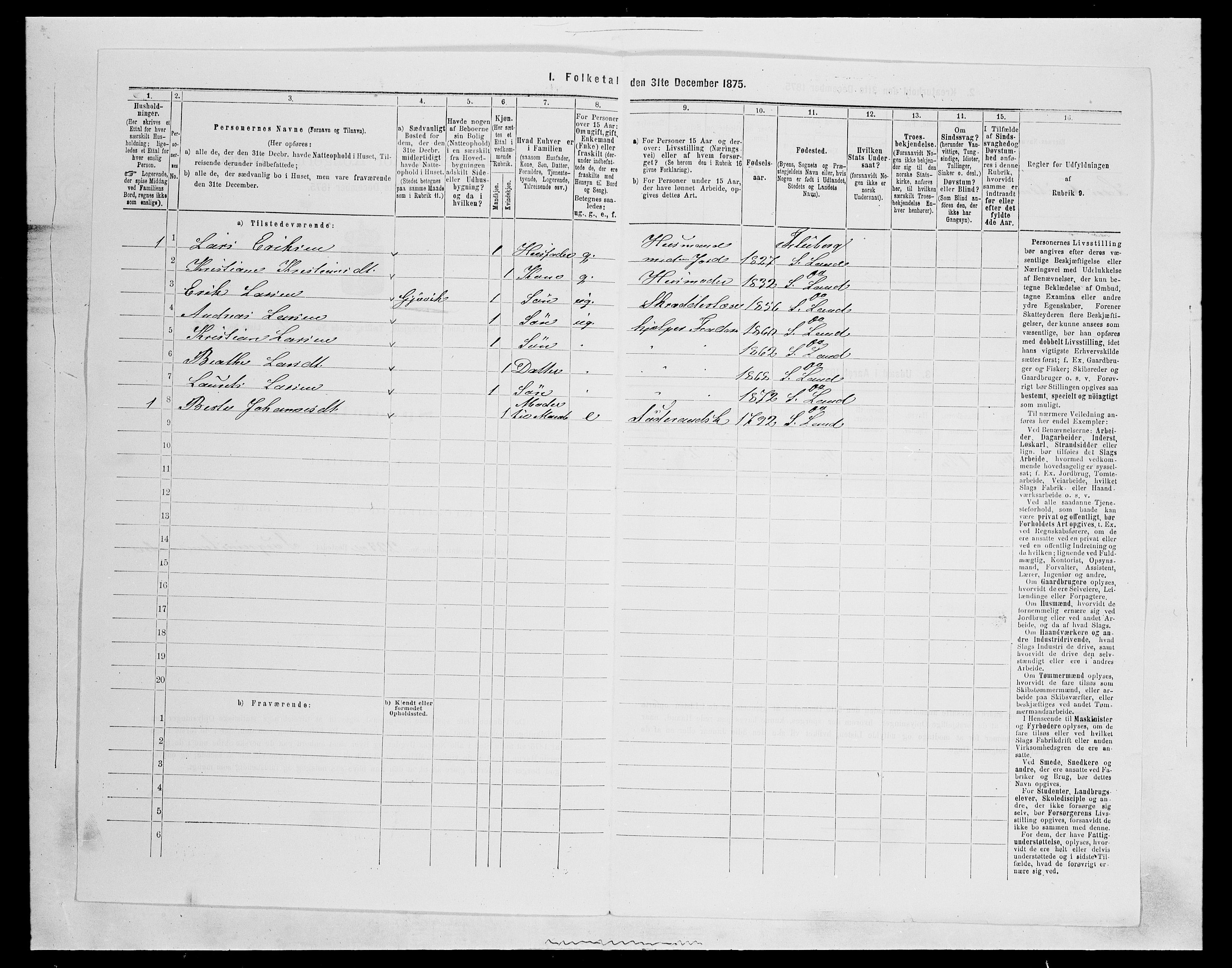 SAH, Folketelling 1875 for 0536P Søndre Land prestegjeld, 1875, s. 349