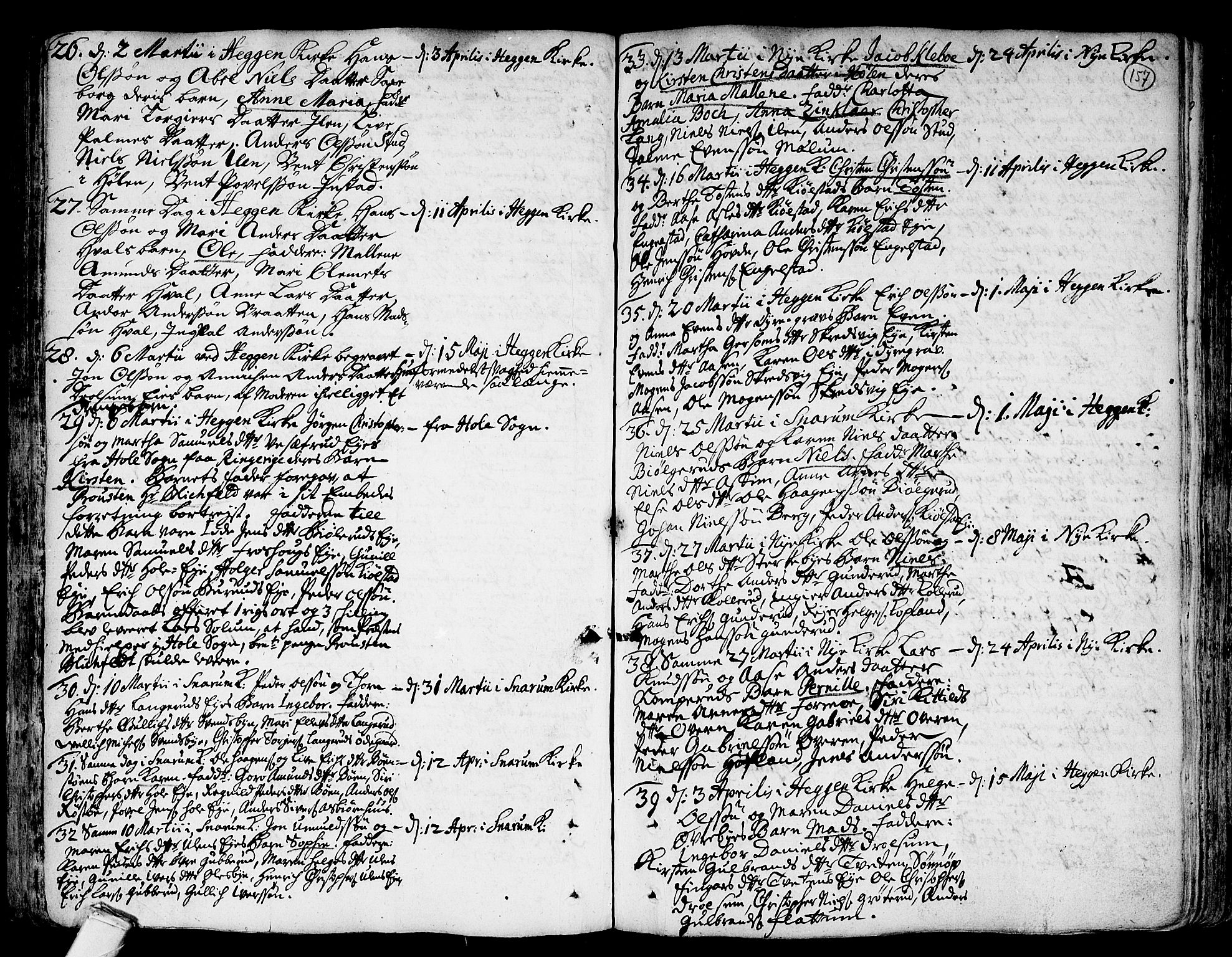 Modum kirkebøker, AV/SAKO-A-234/F/Fa/L0001: Ministerialbok nr. 1, 1712-1740, s. 157