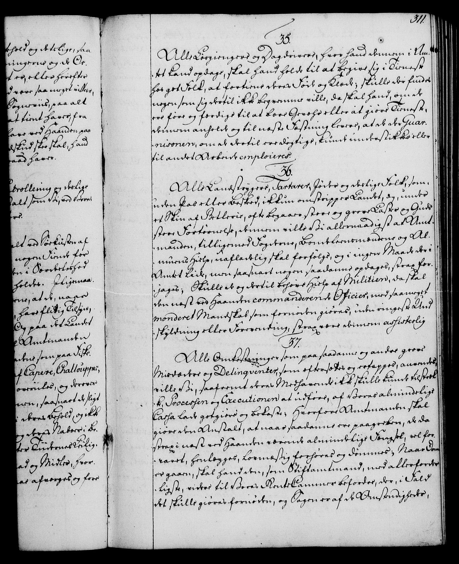 Rentekammeret, Kammerkanselliet, RA/EA-3111/G/Gg/Ggi/L0003: Norsk instruksjonsprotokoll med register (merket RK 53.36), 1751-1775, s. 311