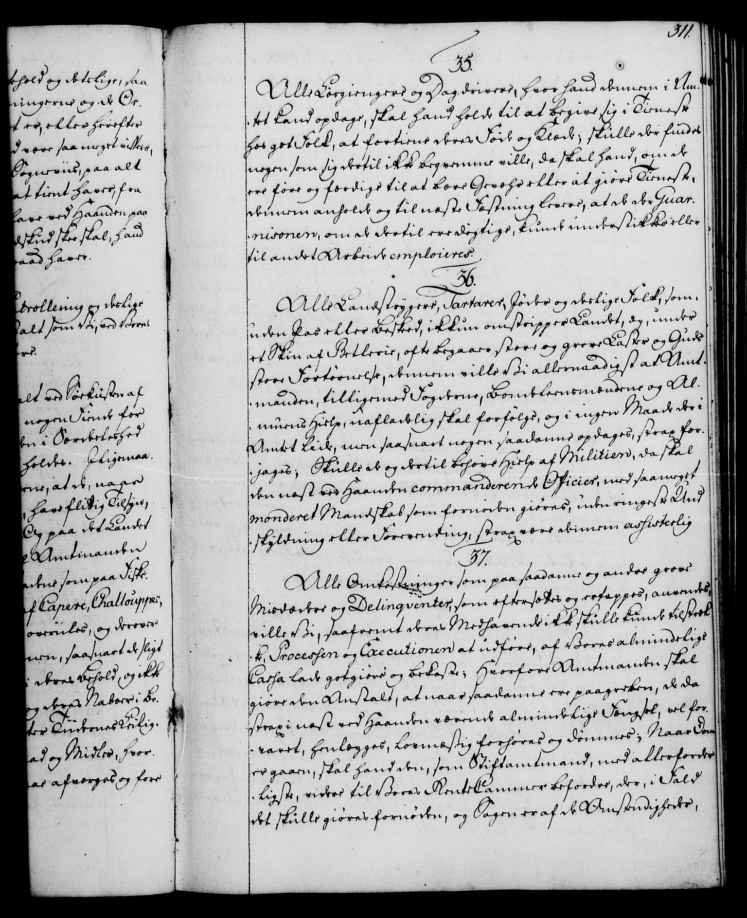 Rentekammeret, Kammerkanselliet, AV/RA-EA-3111/G/Gg/Ggi/L0003: Norsk instruksjonsprotokoll med register (merket RK 53.36), 1751-1775, s. 311