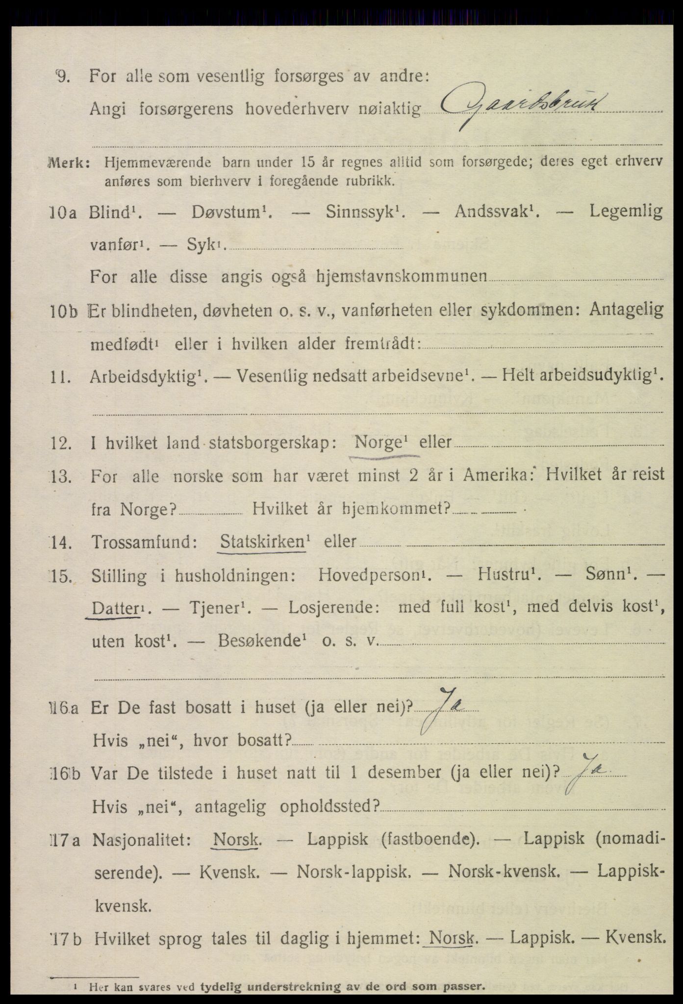 SAT, Folketelling 1920 for 1735 Kvam herred, 1920, s. 2350