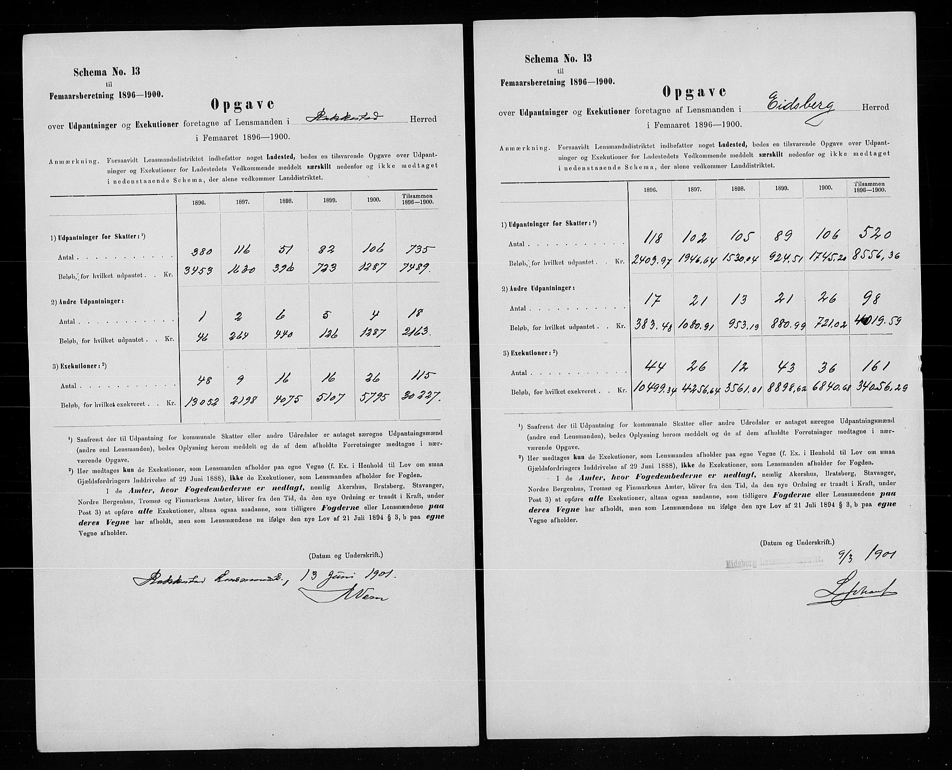 Statistisk sentralbyrå, Næringsøkonomiske emner, Generelt - Amtmennenes femårsberetninger, RA/S-2233/F/Fa/L0095: --, 1896-1900, s. 5