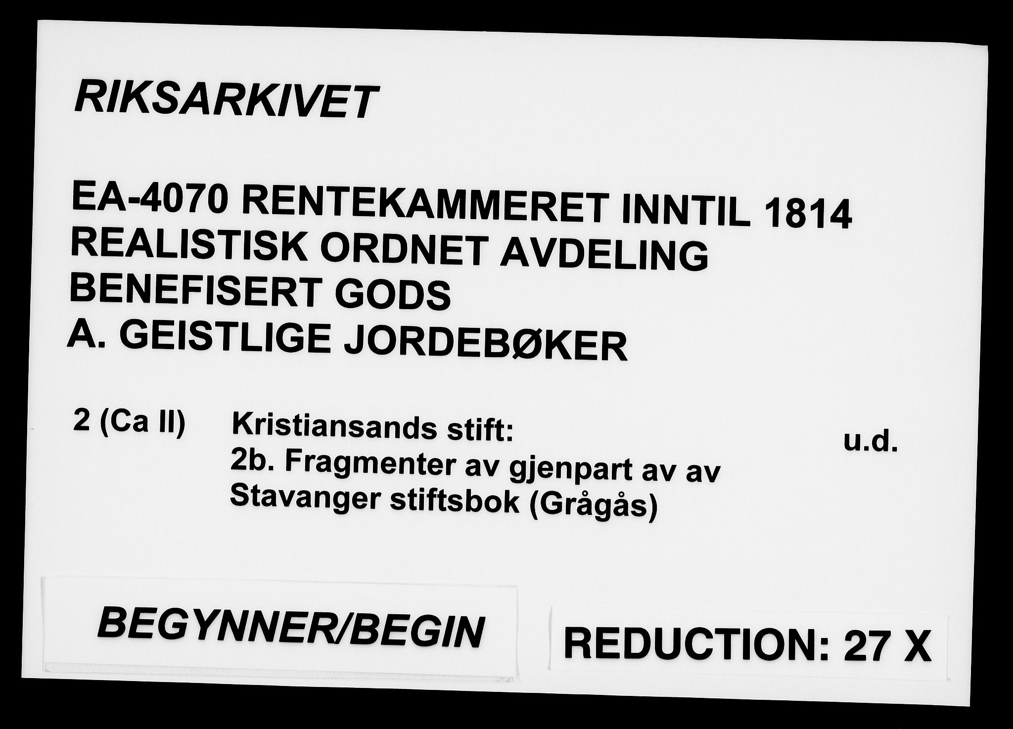 Rentekammeret inntil 1814, Realistisk ordnet avdeling, AV/RA-EA-4070/Fc/Fca/L0002/0003: [Ca II]  Kristiansand stift / Gjenpart av Stavanger stiftsbok (Grågås) med jordebok for prestebordene i Øvre Telemark (Skattlandet), 1624