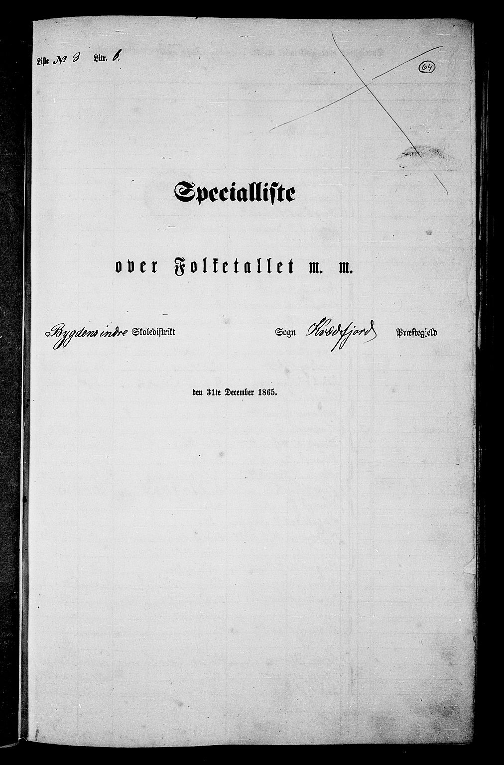 RA, Folketelling 1865 for 1911P Kvæfjord prestegjeld, 1865, s. 57