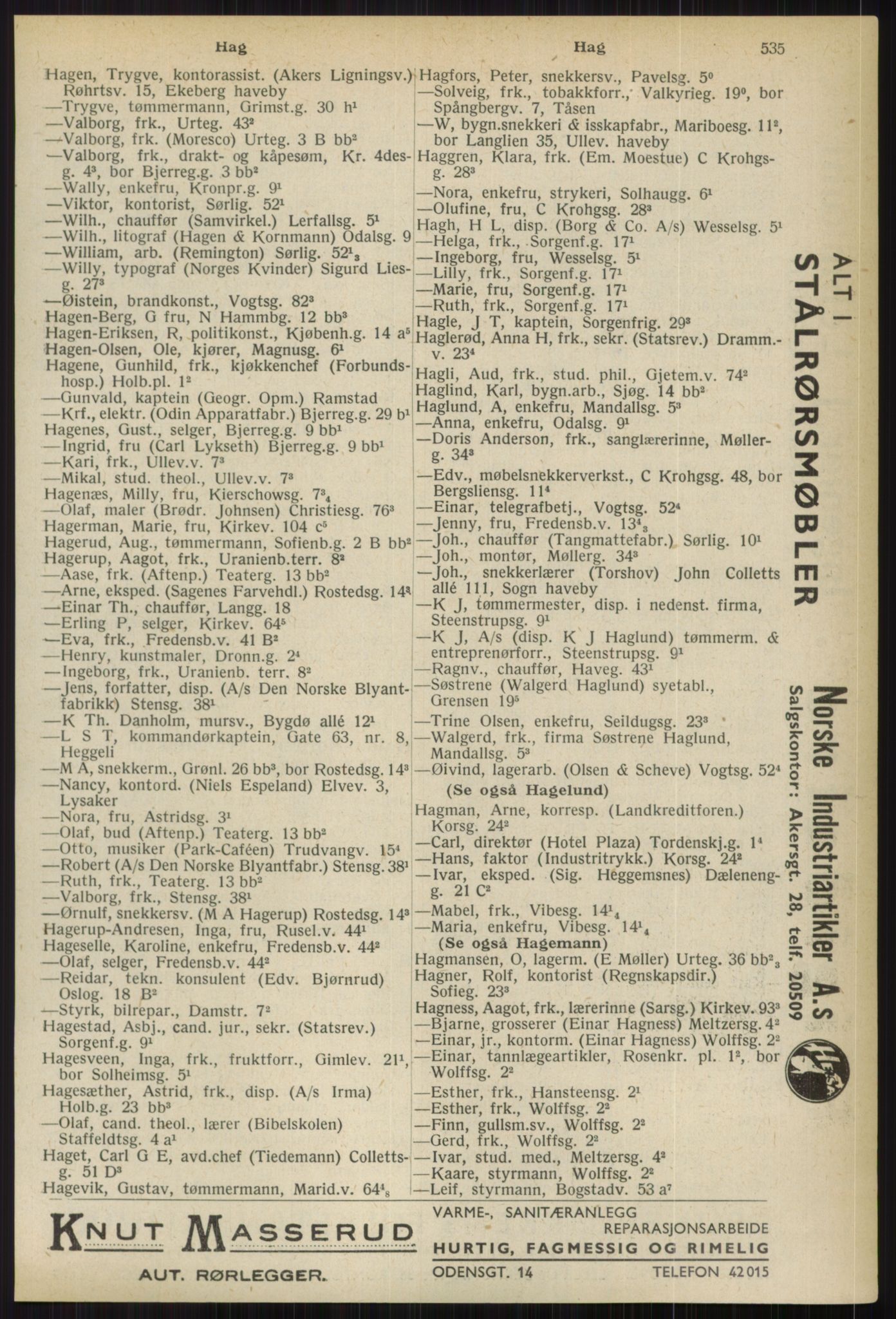 Kristiania/Oslo adressebok, PUBL/-, 1936, s. 535