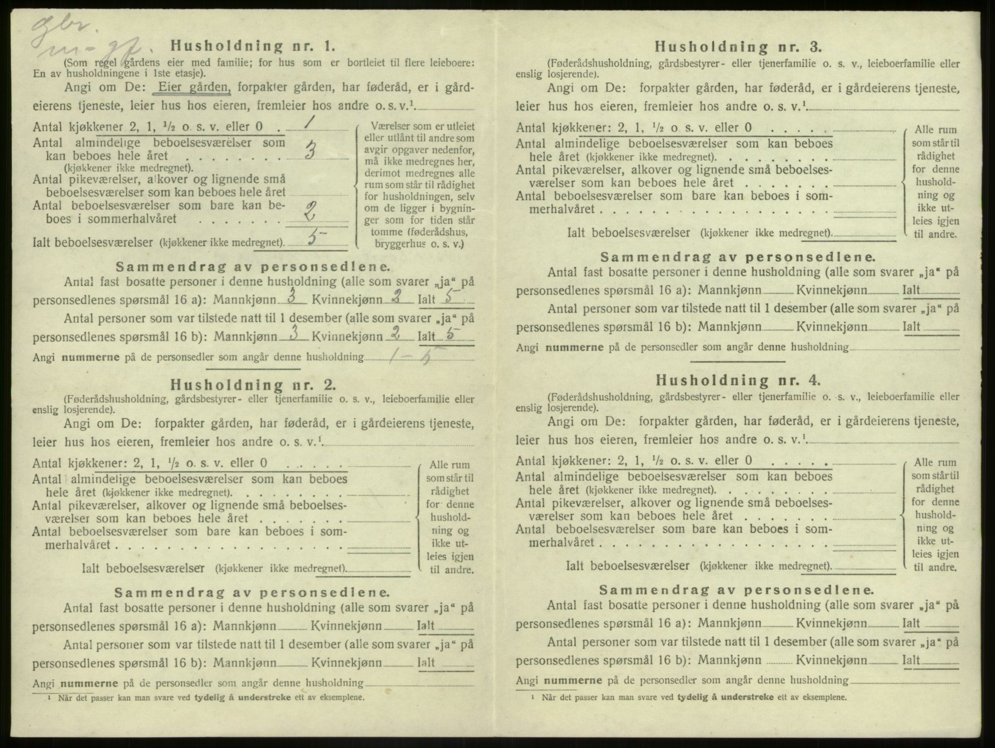 SAB, Folketelling 1920 for 1437 Kinn herred, 1920, s. 1593