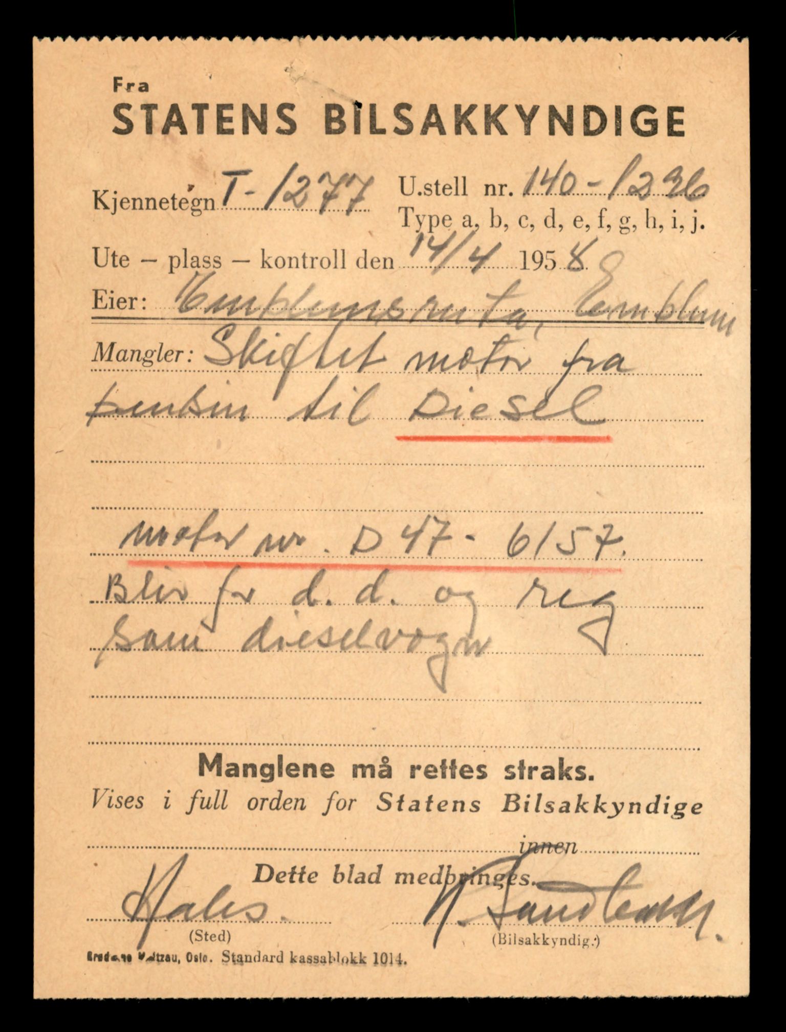 Møre og Romsdal vegkontor - Ålesund trafikkstasjon, AV/SAT-A-4099/F/Fe/L0011: Registreringskort for kjøretøy T 1170 - T 1289, 1927-1998, s. 2497