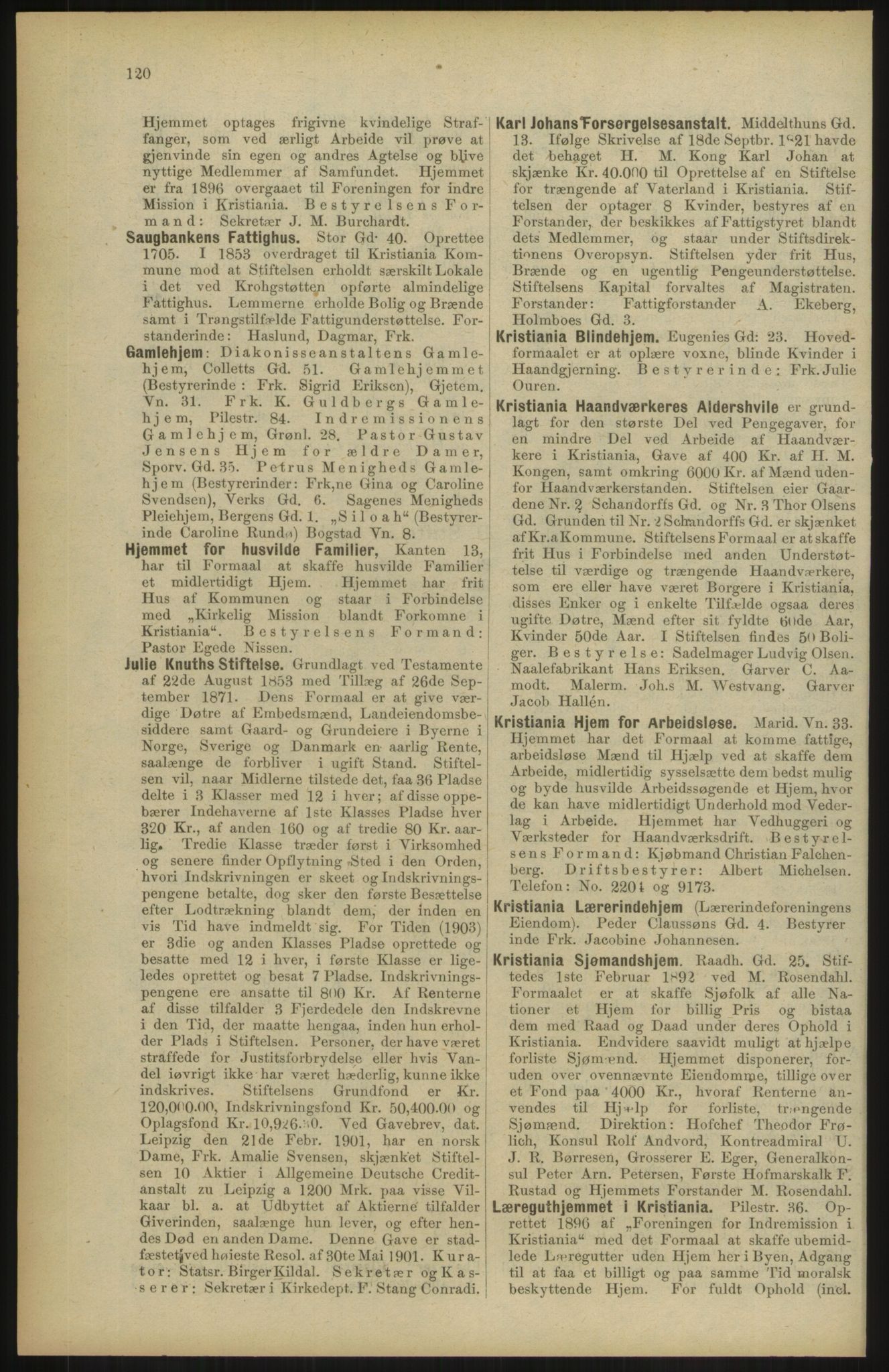 Kristiania/Oslo adressebok, PUBL/-, 1904, s. 120