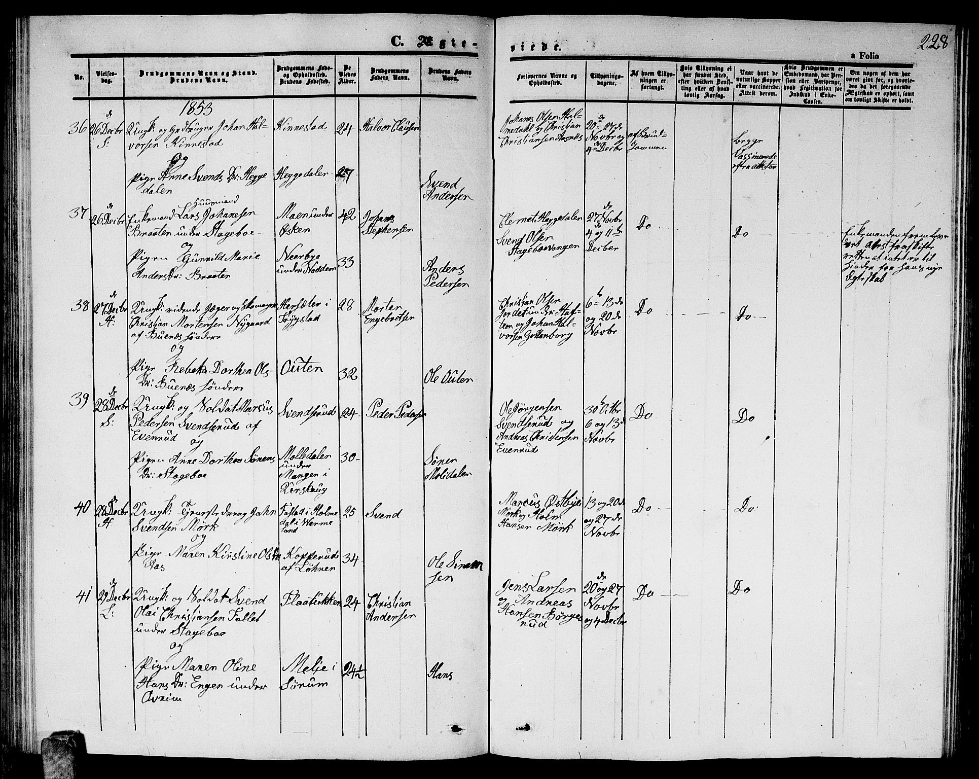 Høland prestekontor Kirkebøker, AV/SAO-A-10346a/G/Ga/L0003: Klokkerbok nr. I 3, 1846-1853, s. 228