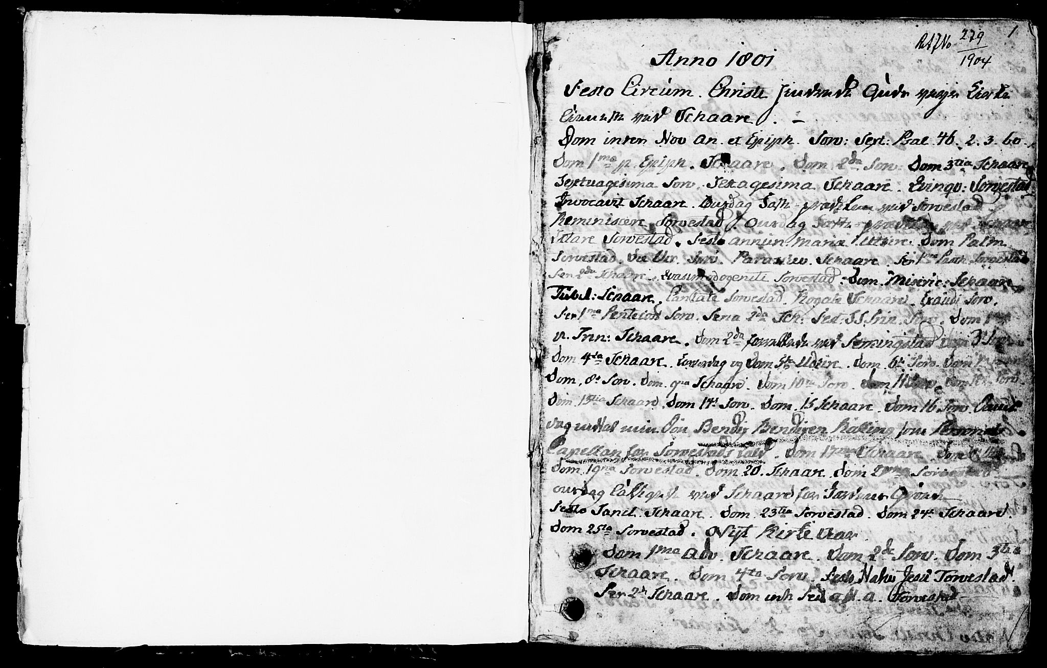 Torvastad sokneprestkontor, SAST/A -101857/H/Ha/Haa/L0002: Ministerialbok nr. A 2, 1801-1817, s. 1