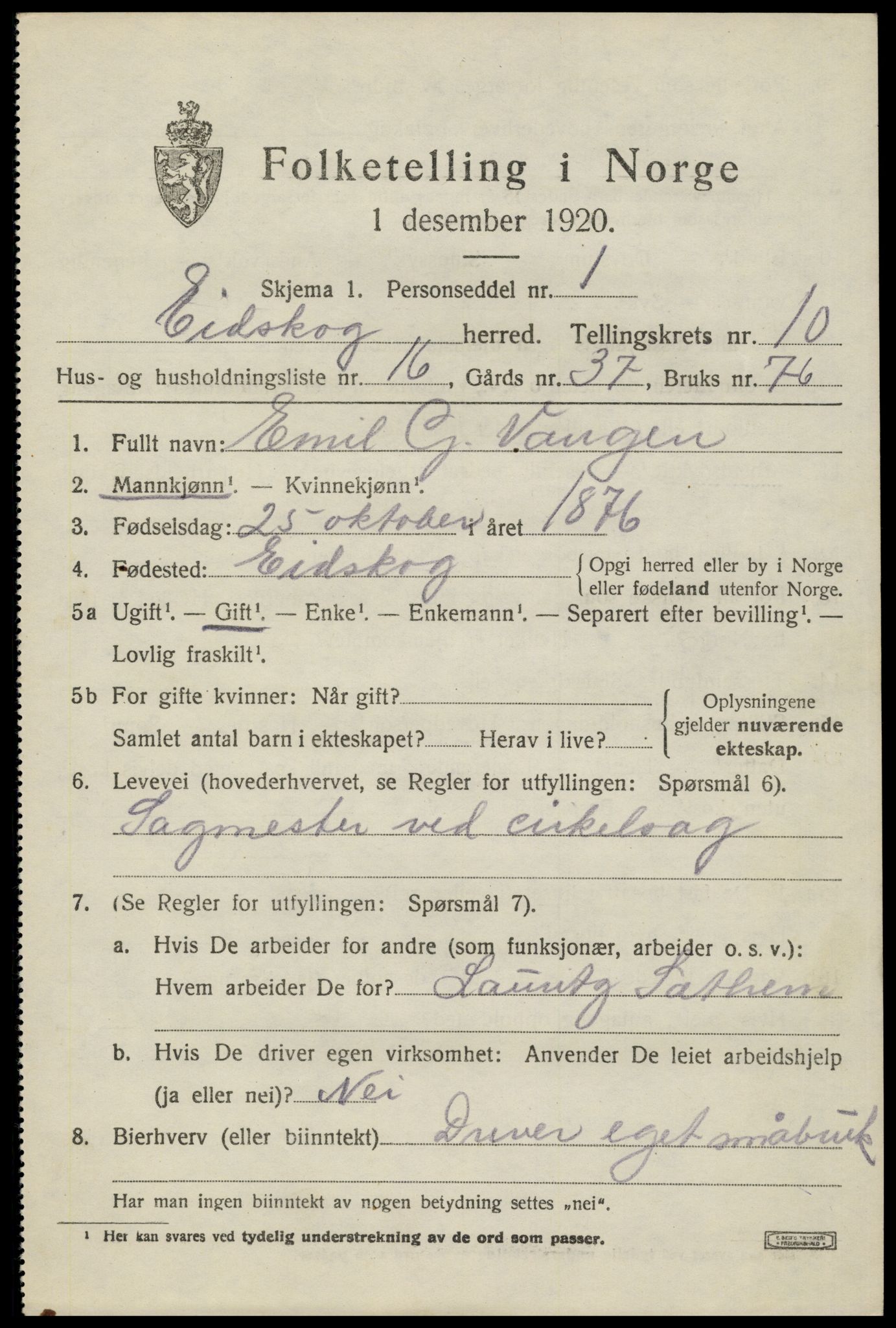 SAH, Folketelling 1920 for 0420 Eidskog herred, 1920, s. 11301