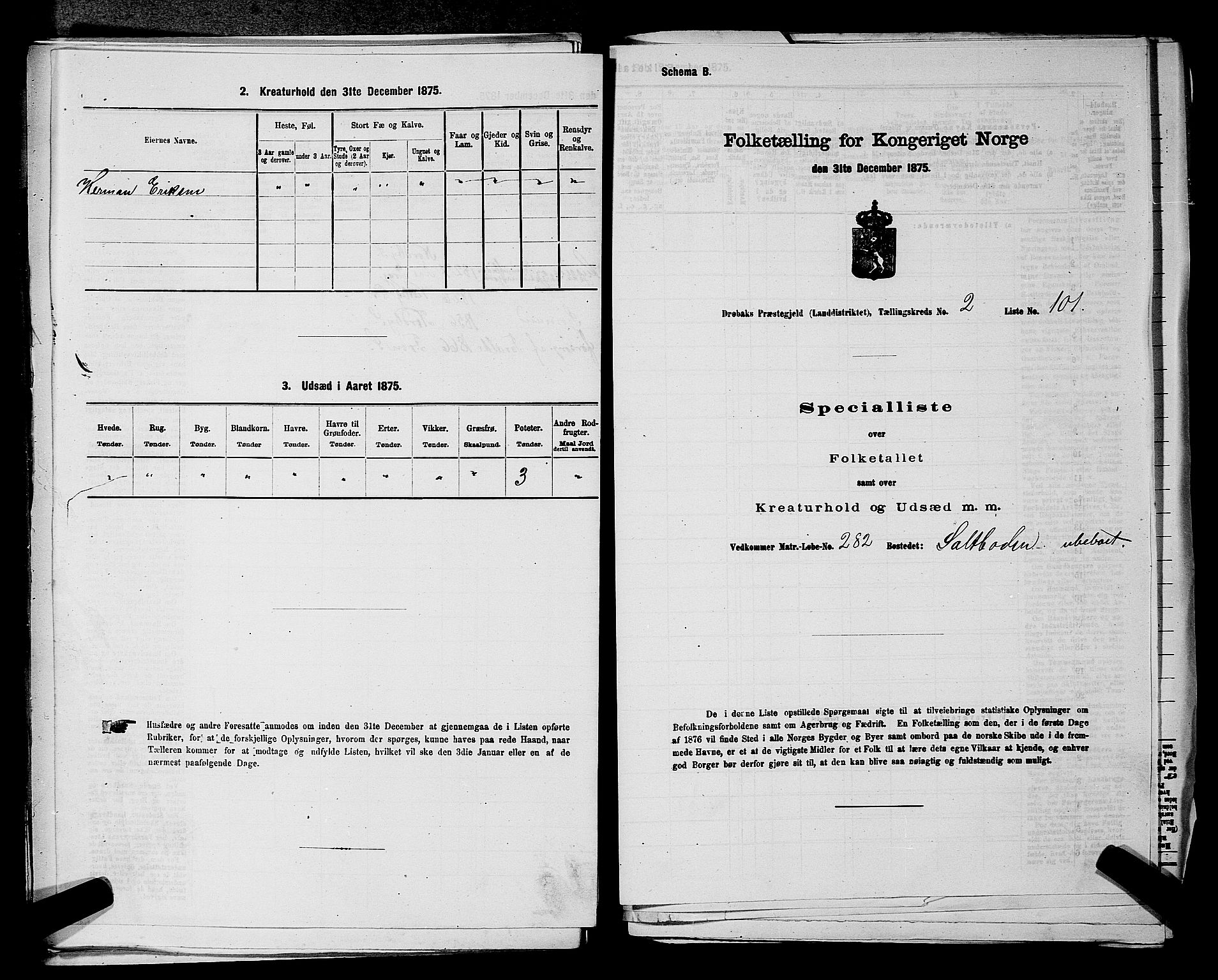 RA, Folketelling 1875 for 0215L Drøbak prestegjeld, Frogn sokn, 1875, s. 470