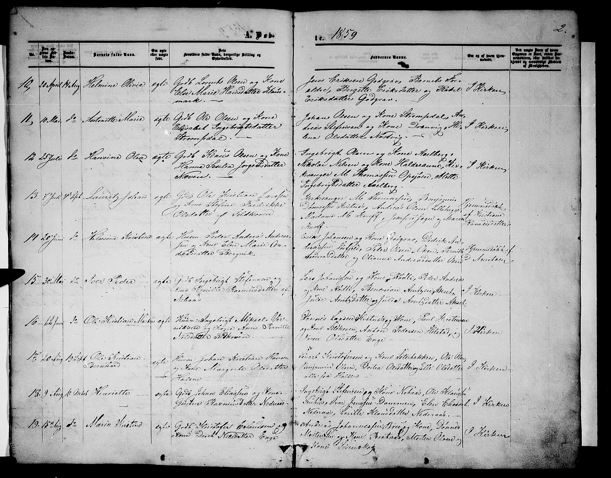 Ministerialprotokoller, klokkerbøker og fødselsregistre - Nordland, AV/SAT-A-1459/814/L0229: Klokkerbok nr. 814C02, 1859-1883, s. 2