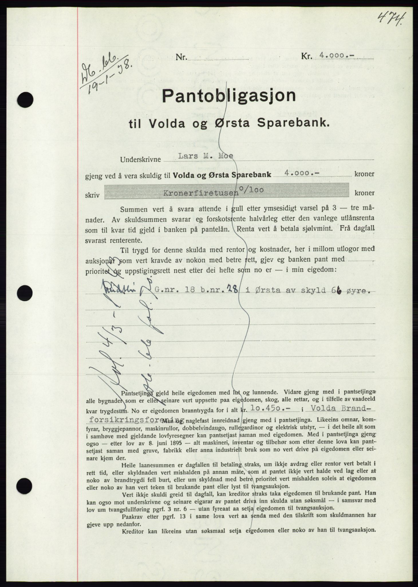 Søre Sunnmøre sorenskriveri, SAT/A-4122/1/2/2C/L0064: Pantebok nr. 58, 1937-1938, Dagboknr: 66/1938