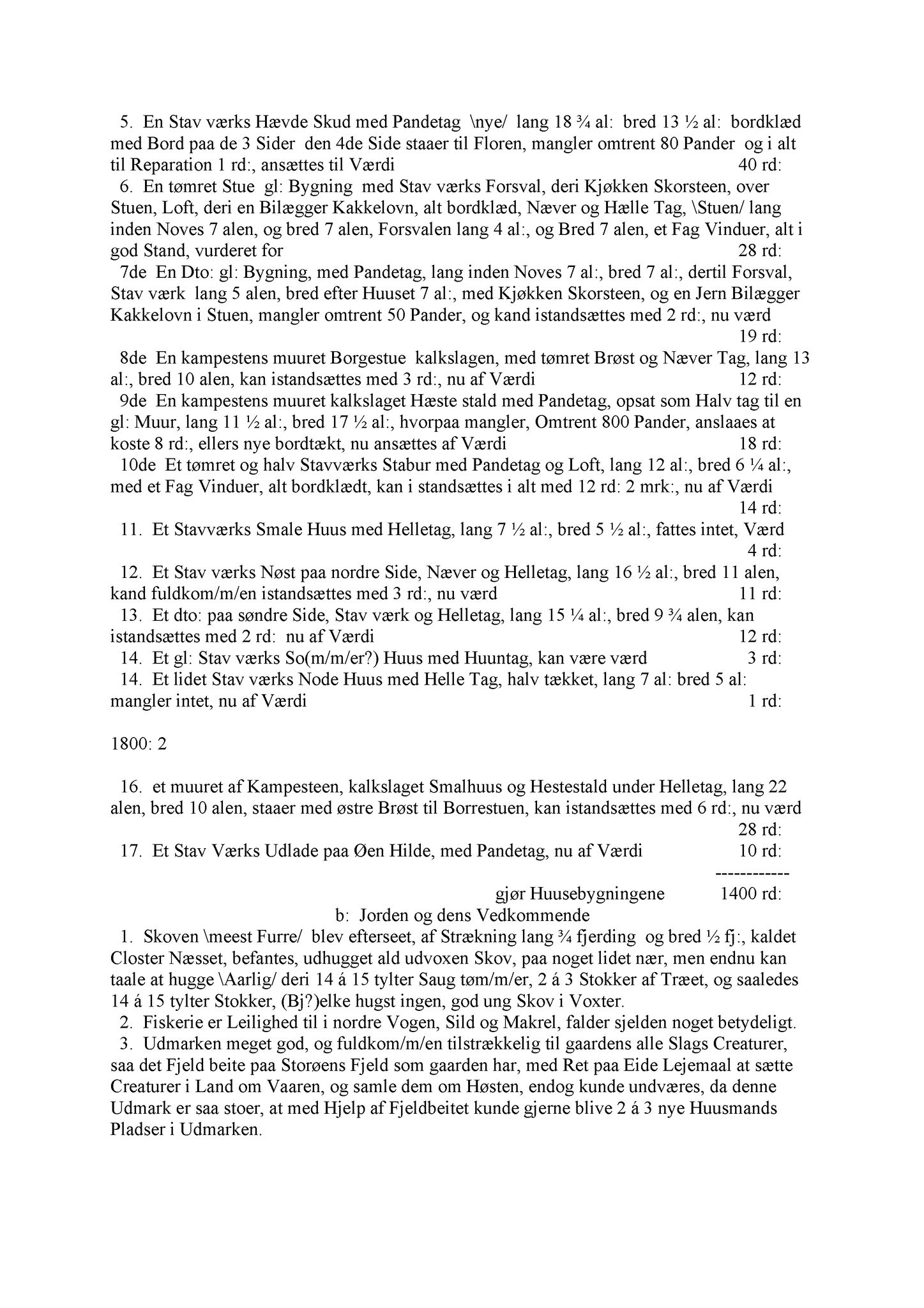 Samling av fulltekstavskrifter, SAB/FULLTEKST/A/12/0045: Sunnhordland sorenskriveri, tingbok nr. A 45, 1800